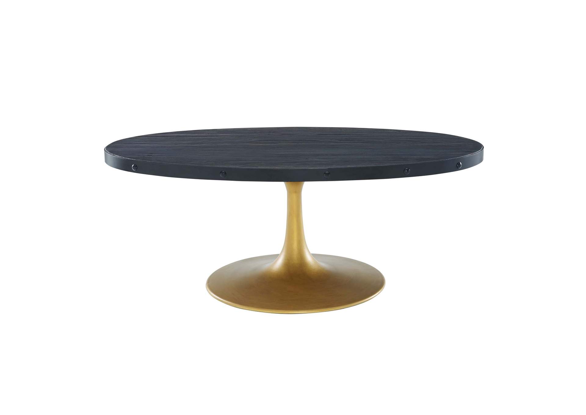 Black Gold Drive Wood Top Coffee Table,Modway
