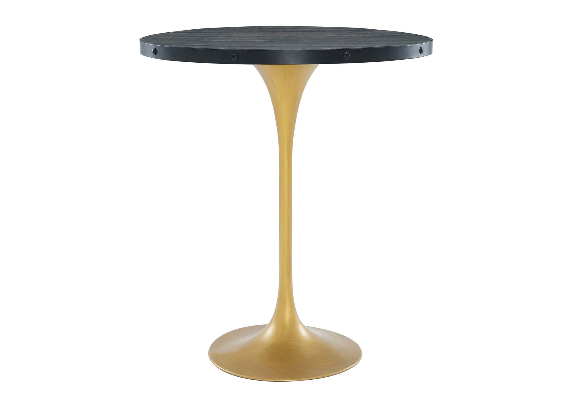 Black Gold Drive Wood Bar Table,Modway