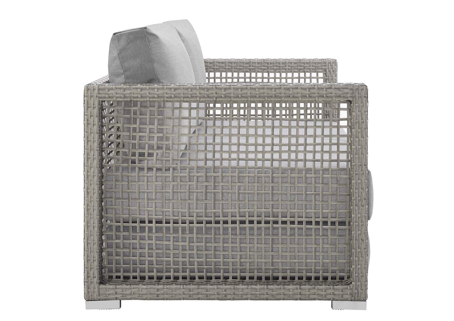 Gray Gray Aura 3 Piece Outdoor Patio Wicker Rattan Set,Modway