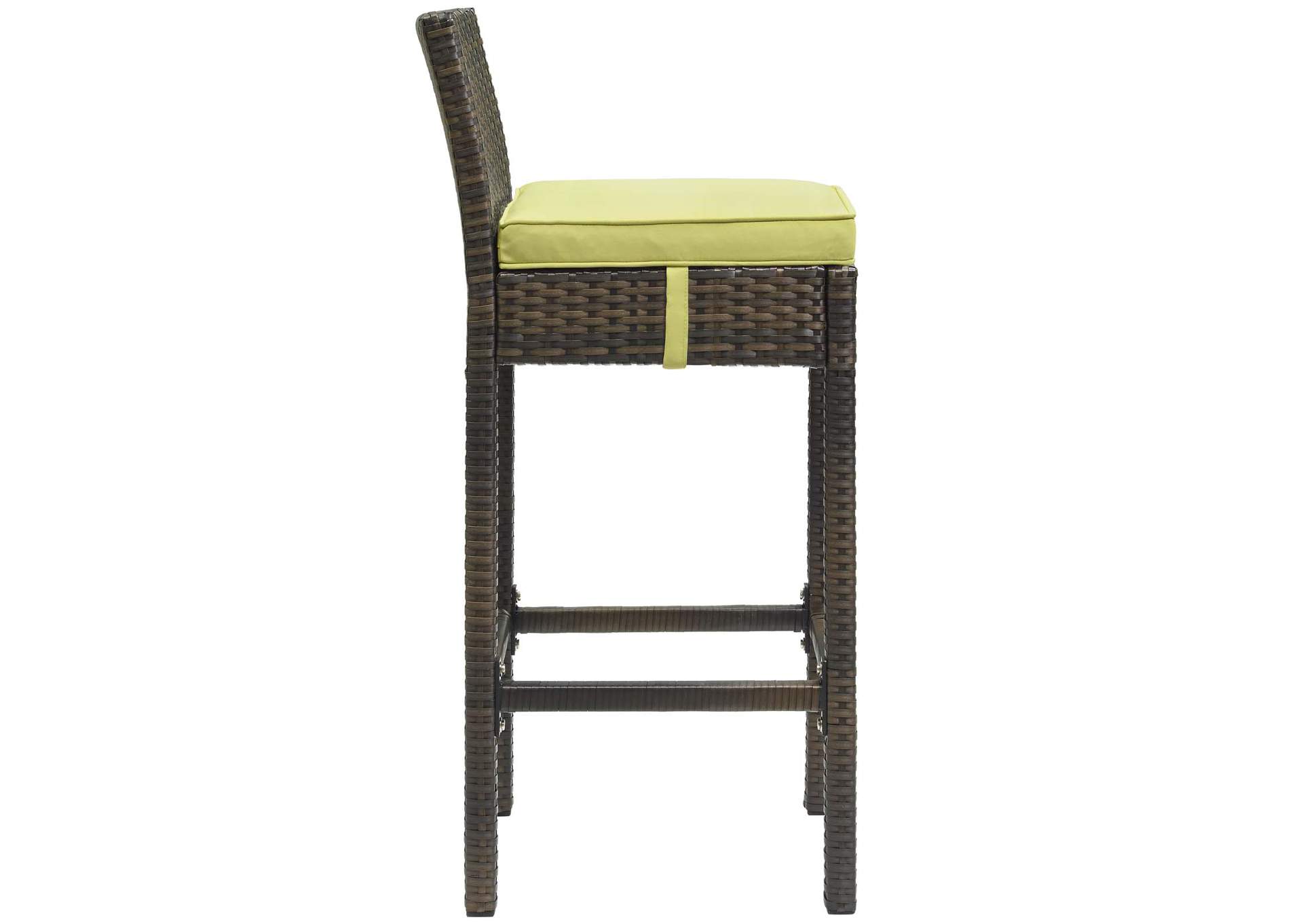 Brown Peridot Conduit Bar Stool Outdoor Patio Wicker Rattan [Set of 4],Modway