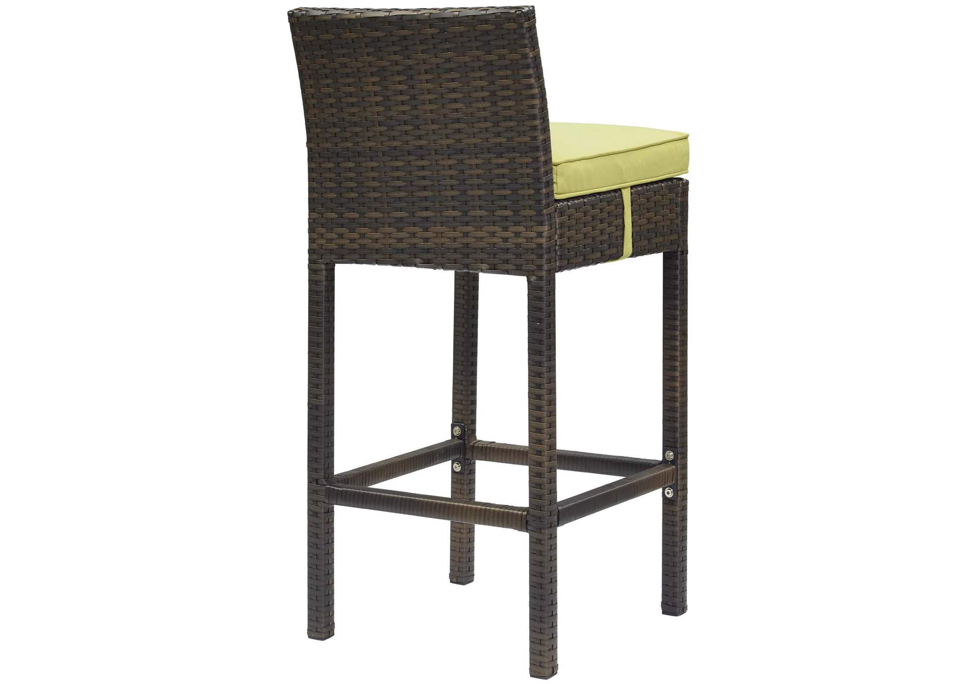 Brown Peridot Conduit Bar Stool Outdoor Patio Wicker Rattan [Set of 4],Modway