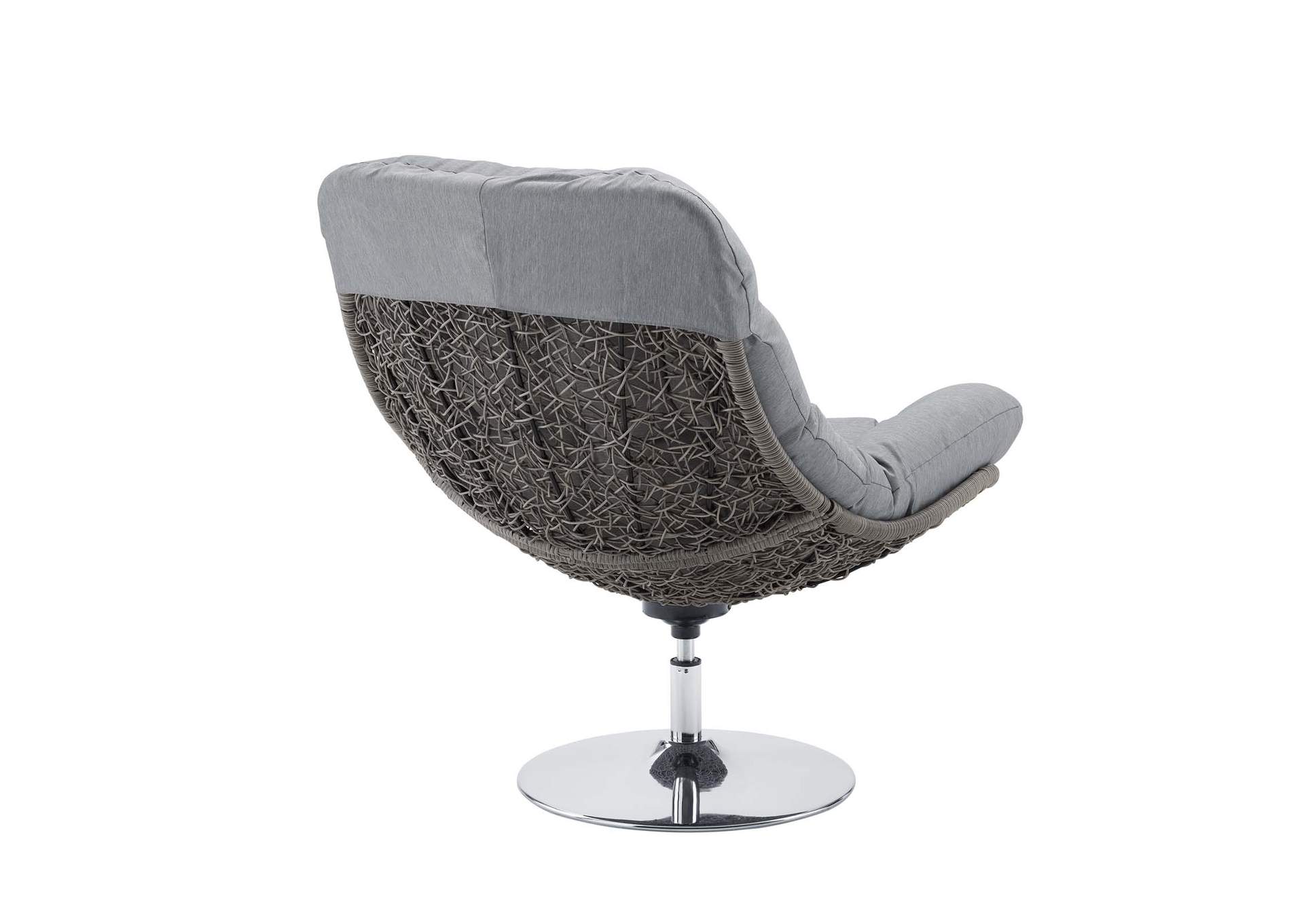 Light Gray Gray Brighton Wicker Rattan Outdoor Patio Swivel Lounge Chair,Modway