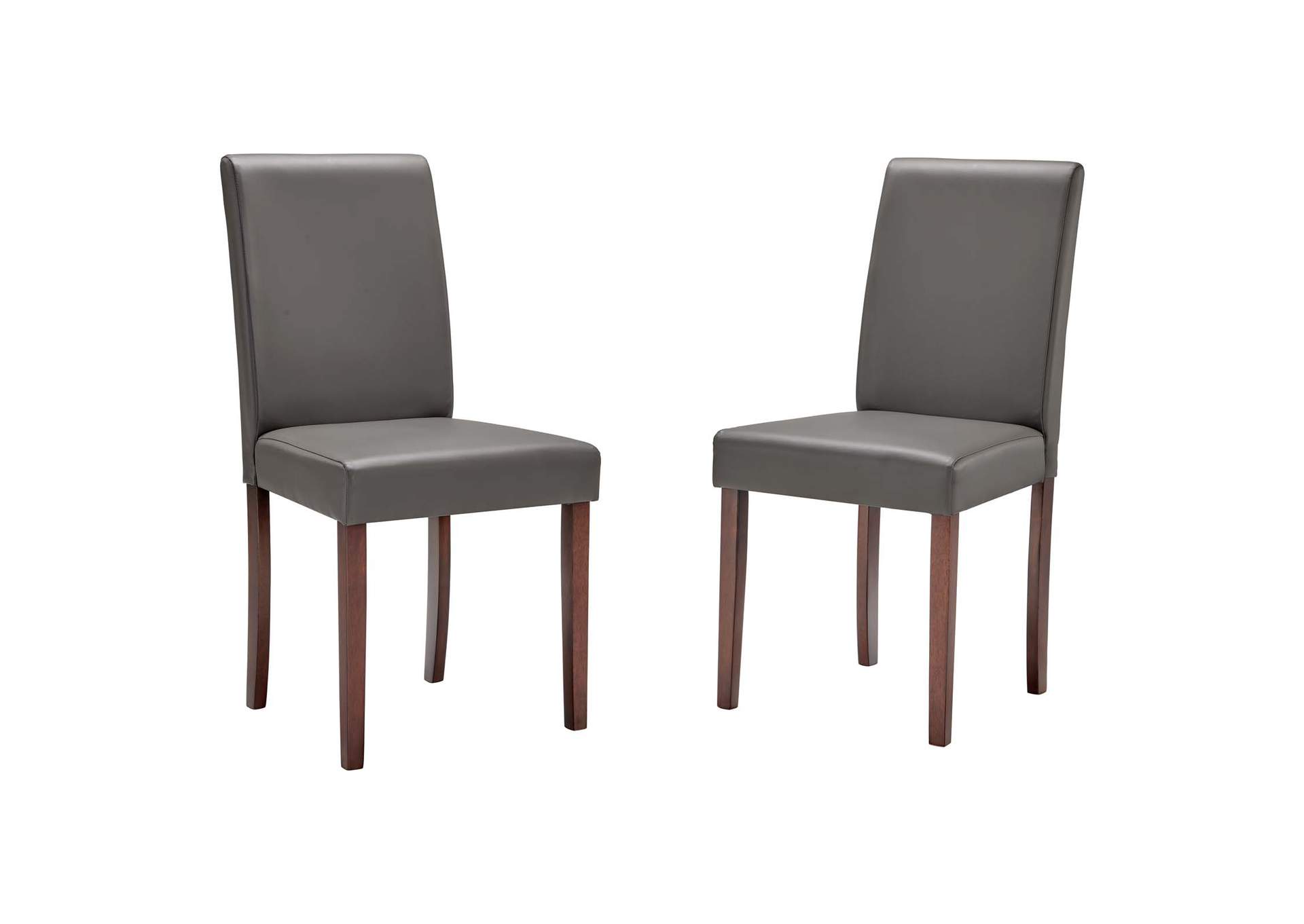 Gray Prosper Faux Leather Dining Side Chair [Set of 2],Modway