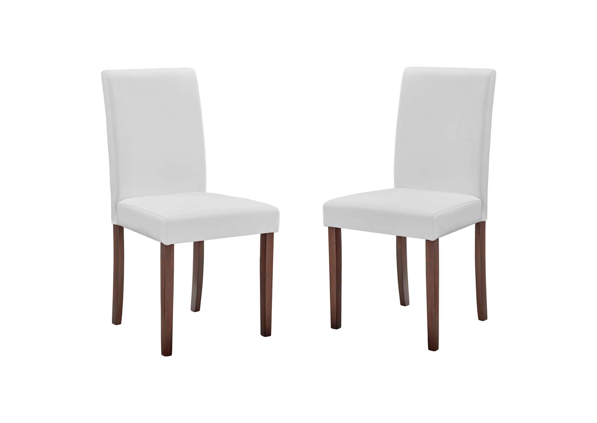 White Prosper Faux Leather Dining Side Chair [Set of 2],Modway