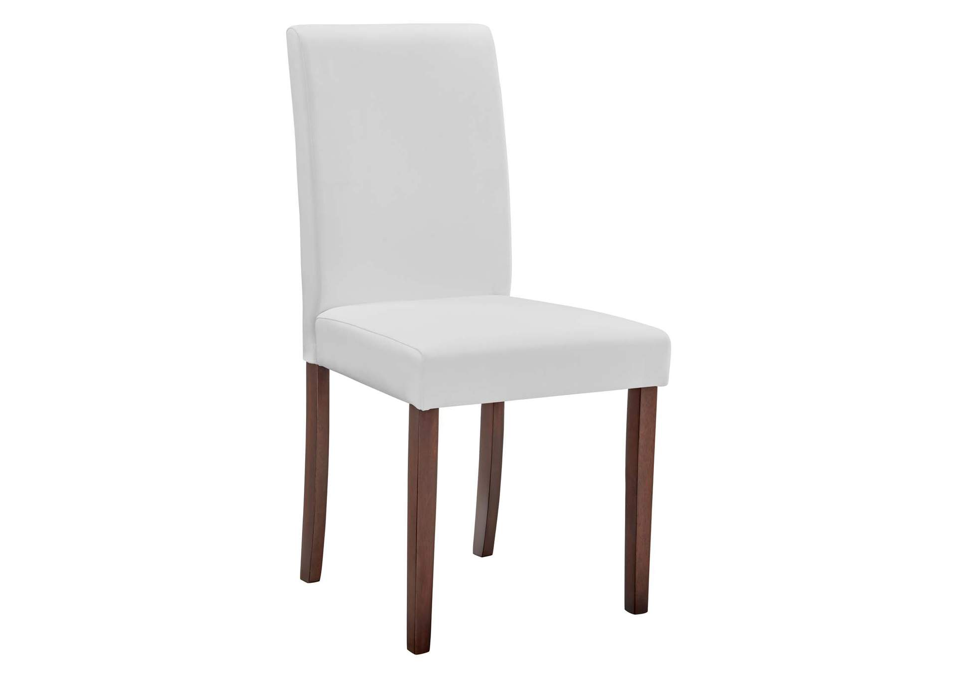 White Prosper Faux Leather Dining Side Chair [Set of 2],Modway