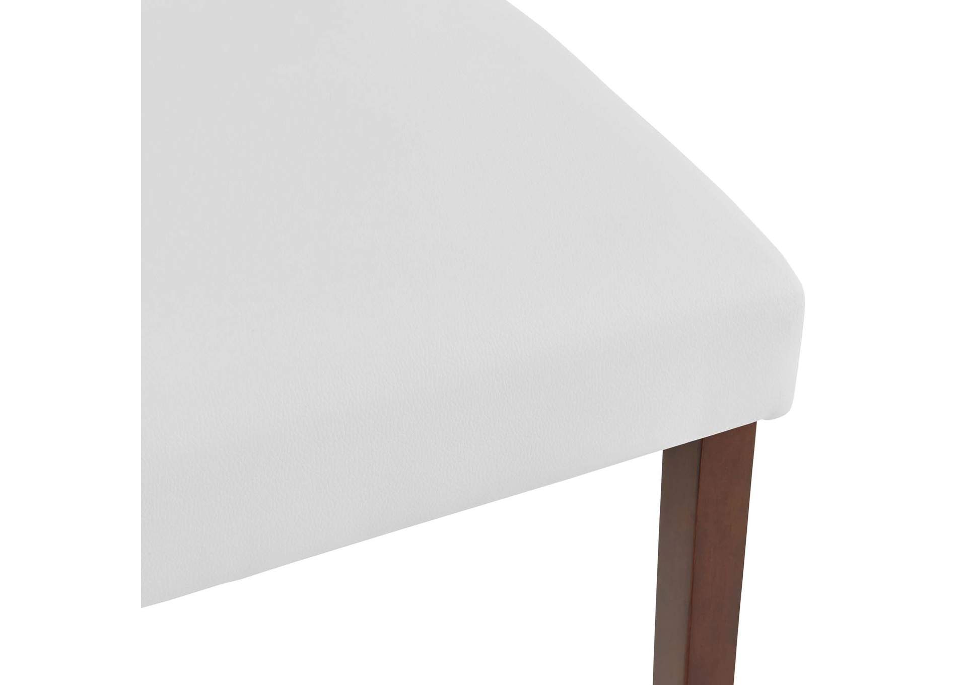 White Prosper Faux Leather Dining Side Chair [Set of 2],Modway