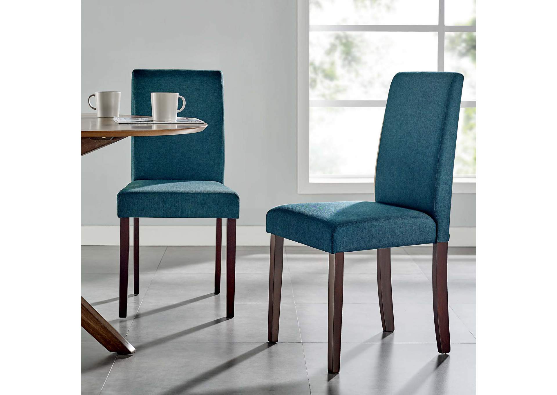 Blue Prosper Upholstered Fabric Dining Side Chair [Set of 2],Modway