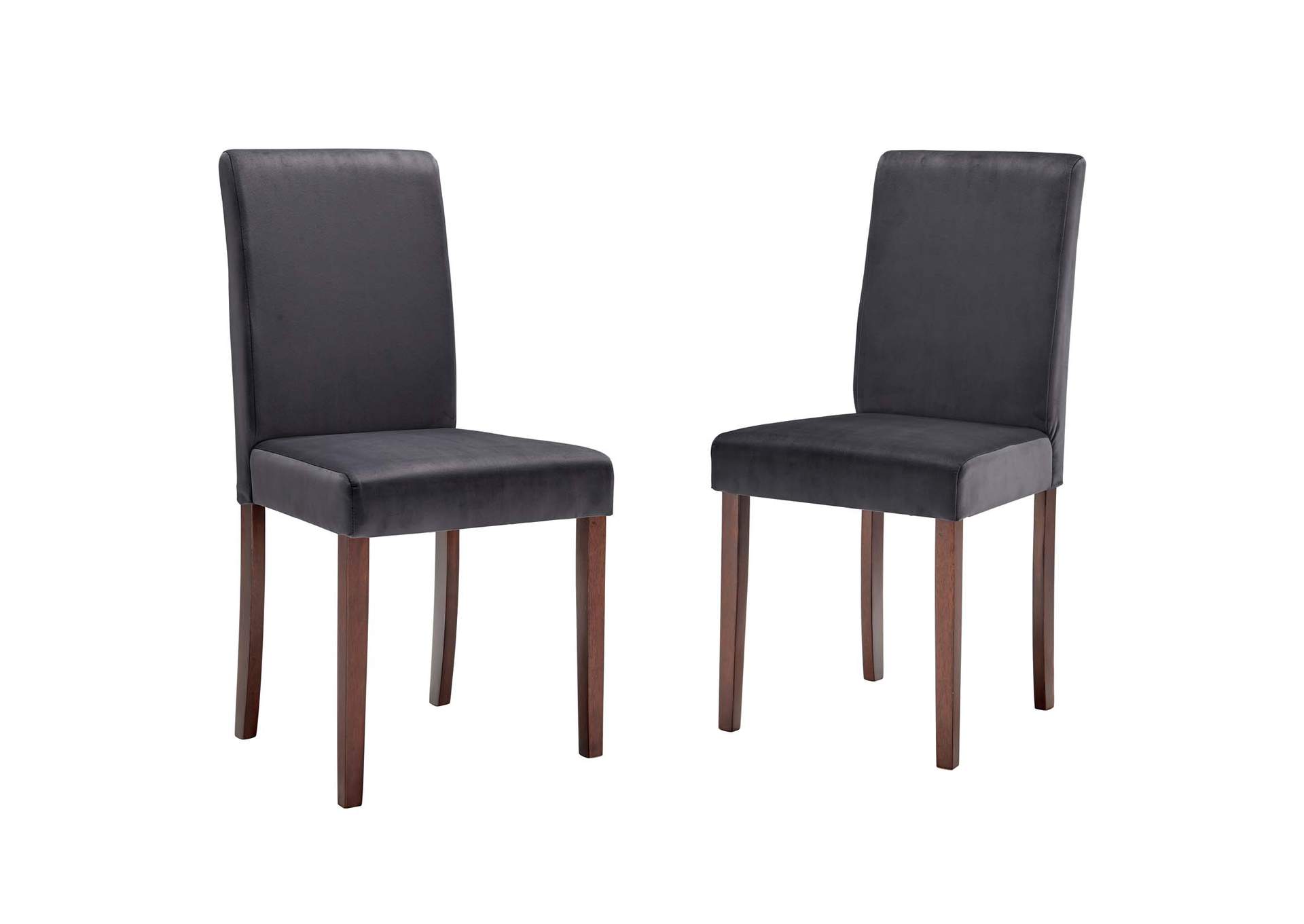 Gray Prosper Upholstered Velvet Dining Side Chair [Set of 2],Modway