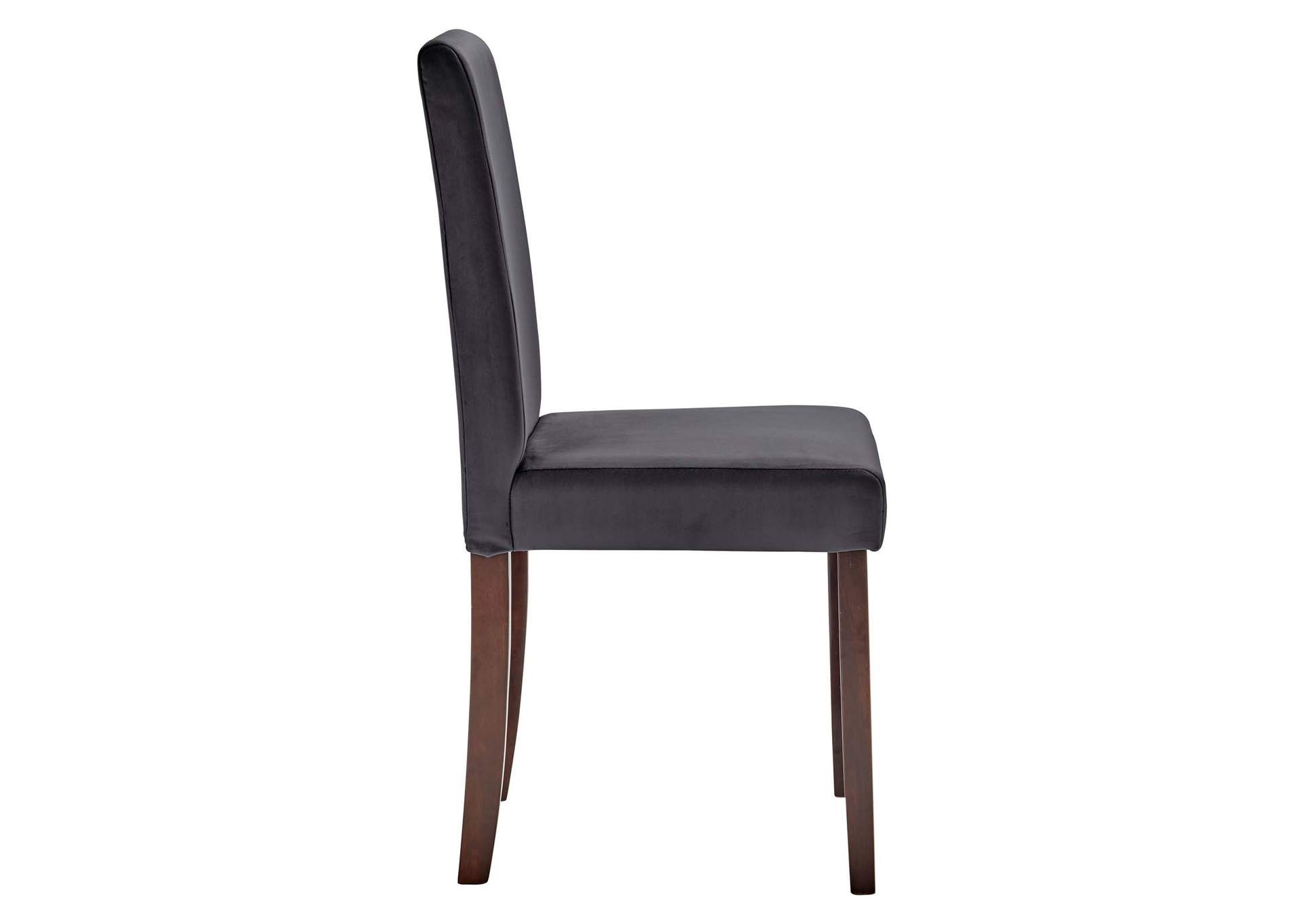 Gray Prosper Upholstered Velvet Dining Side Chair [Set of 2],Modway