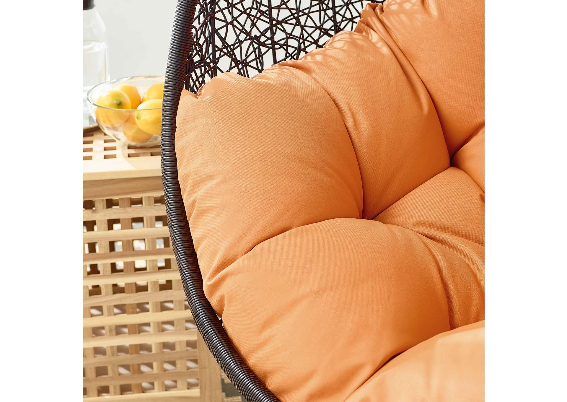 Encase Black Orange Swing Outdoor Patio Lounge Chair Without Stand,Modway