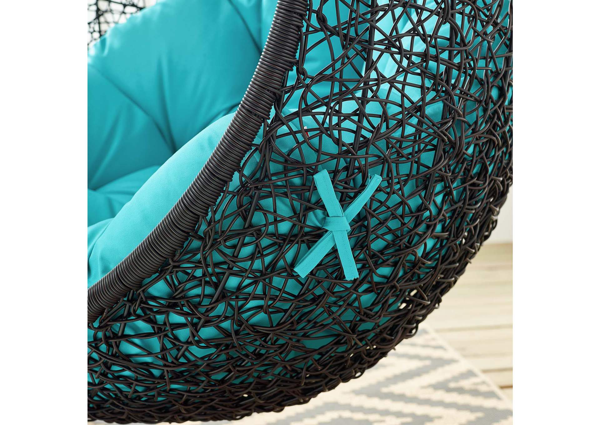 Encase Black Turquoise Swing Outdoor Patio Lounge Chair Without Stand,Modway