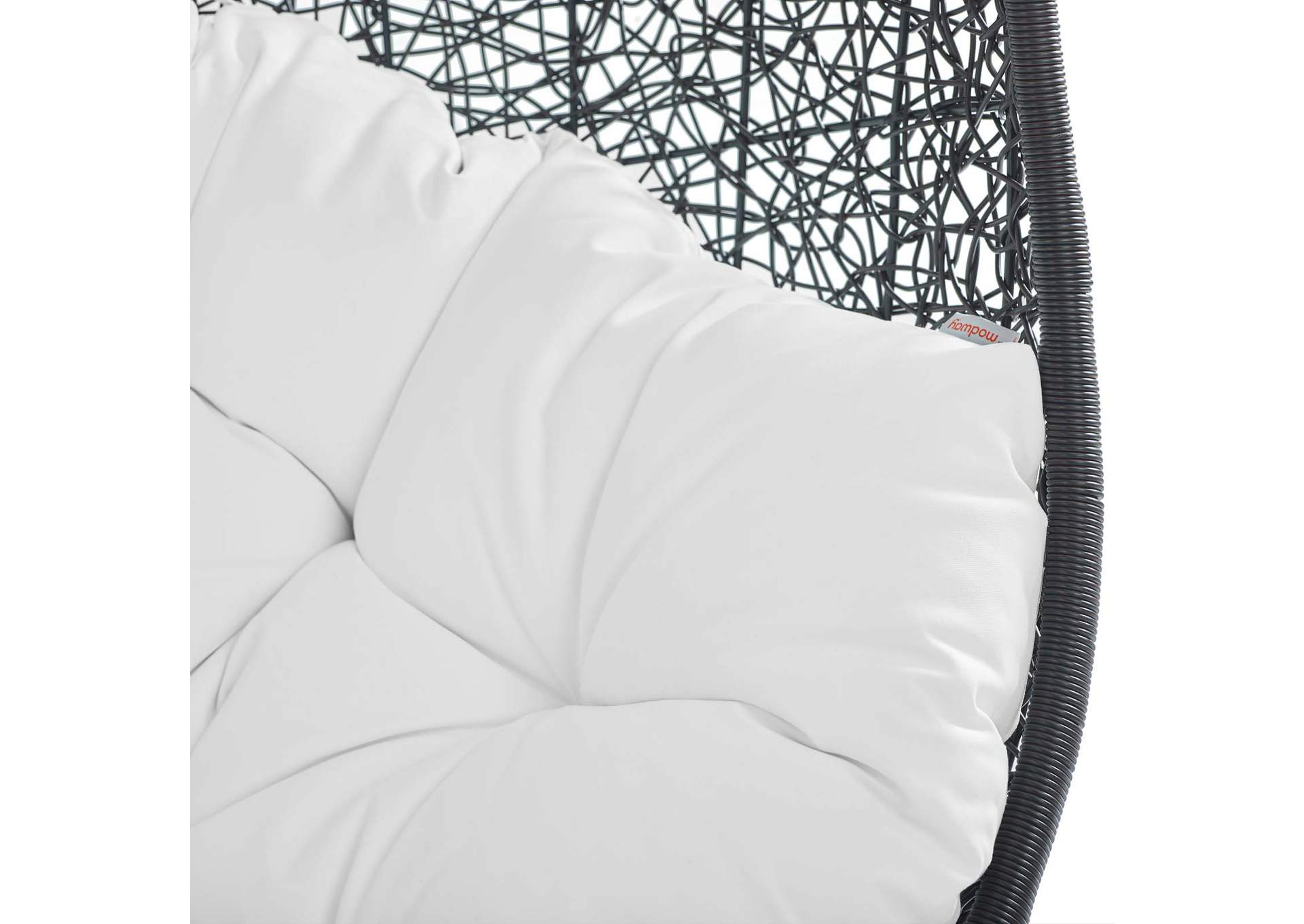 Encase Black White Swing Outdoor Patio Lounge Chair Without Stand,Modway