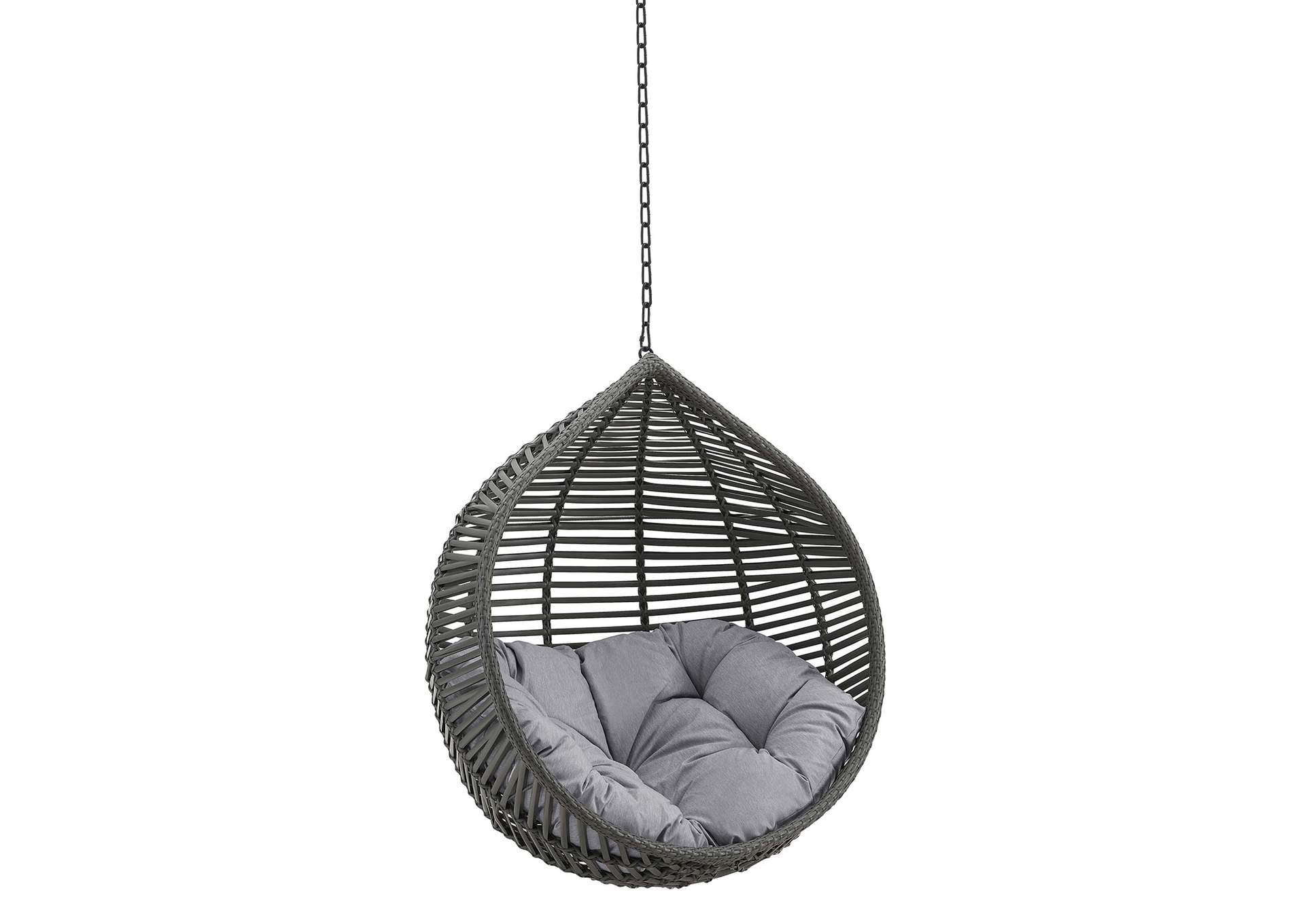 Gray Gray Garner Teardrop Outdoor Patio Swing Chair Without Stand,Modway