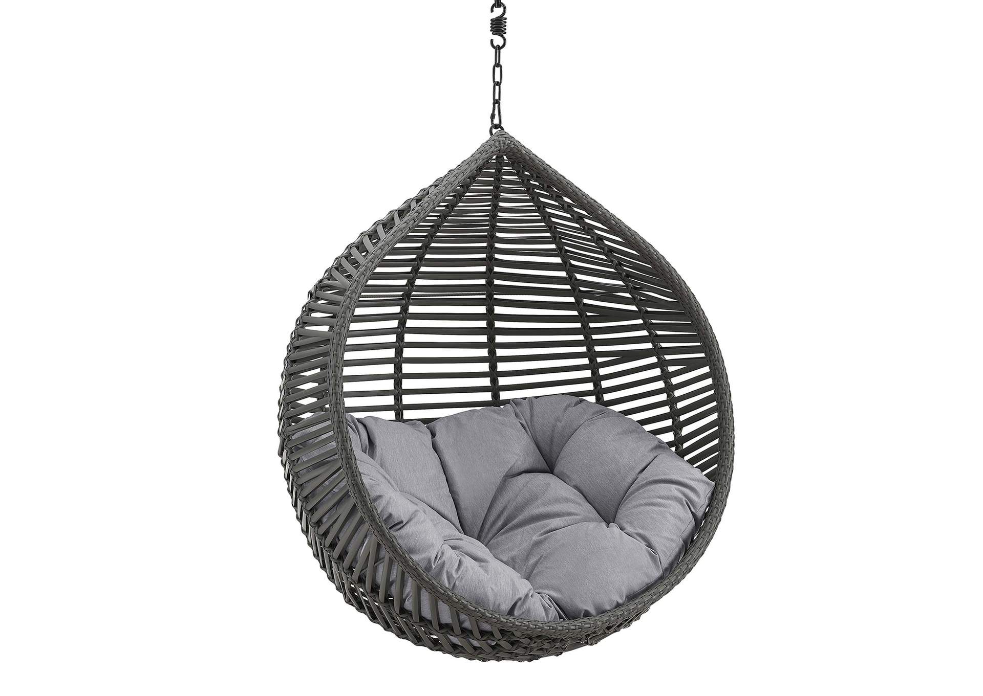 Gray Gray Garner Teardrop Outdoor Patio Swing Chair Without Stand,Modway