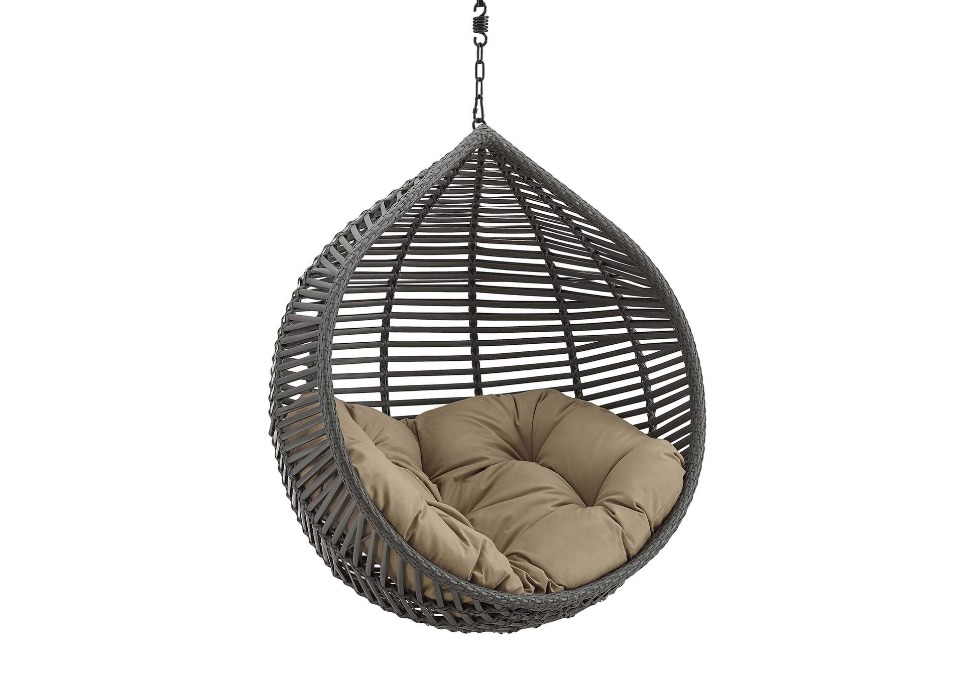 Gray Mocha Garner Teardrop Outdoor Patio Swing Chair Without Stand,Modway