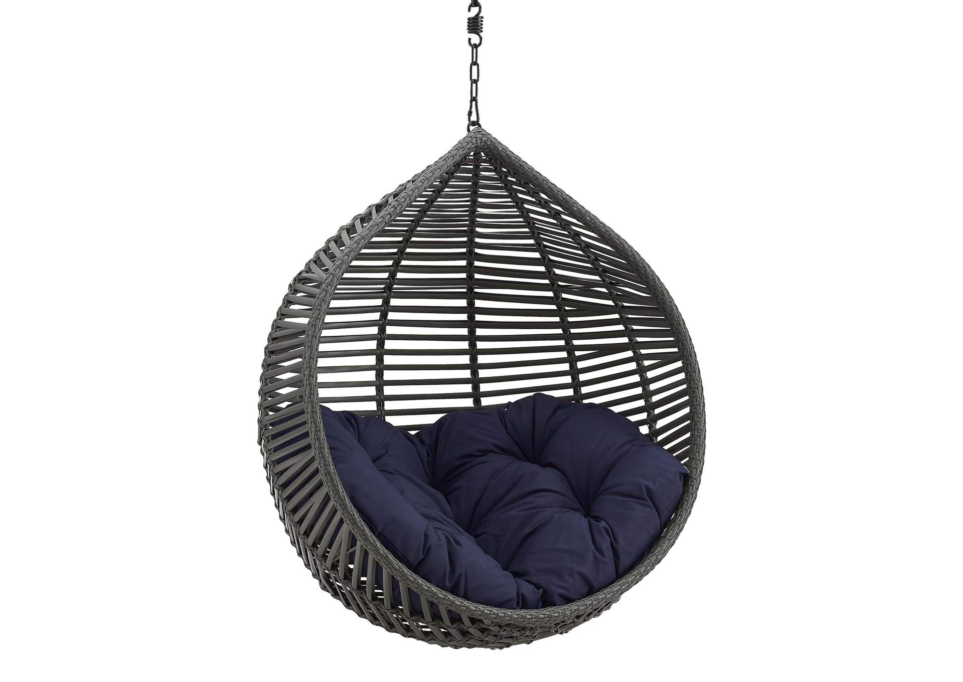 Gray Navy Garner Teardrop Outdoor Patio Swing Chair Without Stand,Modway