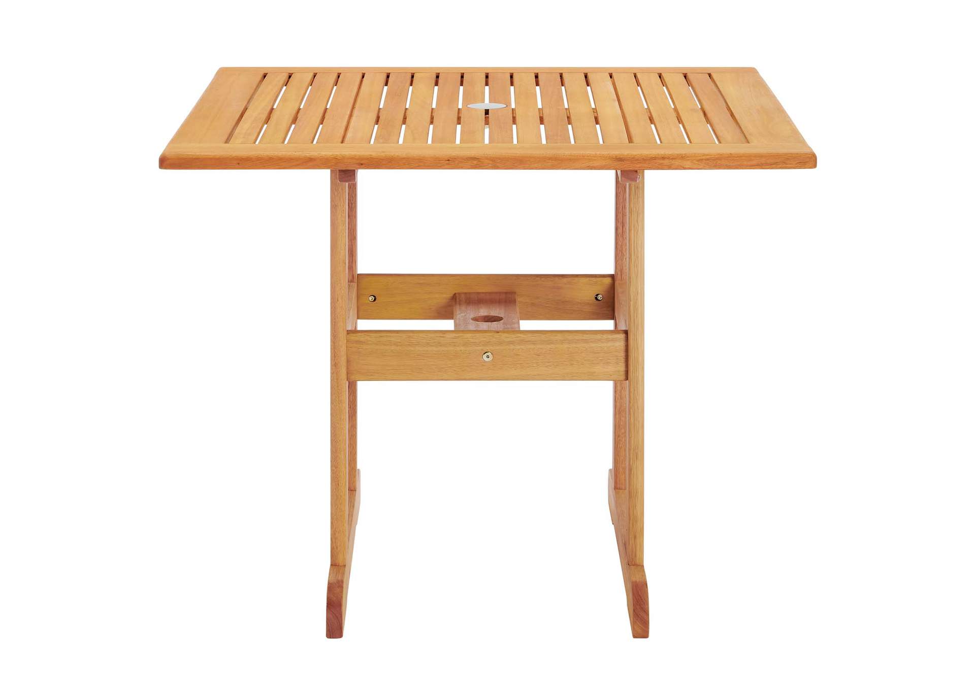 Natural Hatteras 36" Square Outdoor Patio Eucalyptus Wood Dining Table,Modway