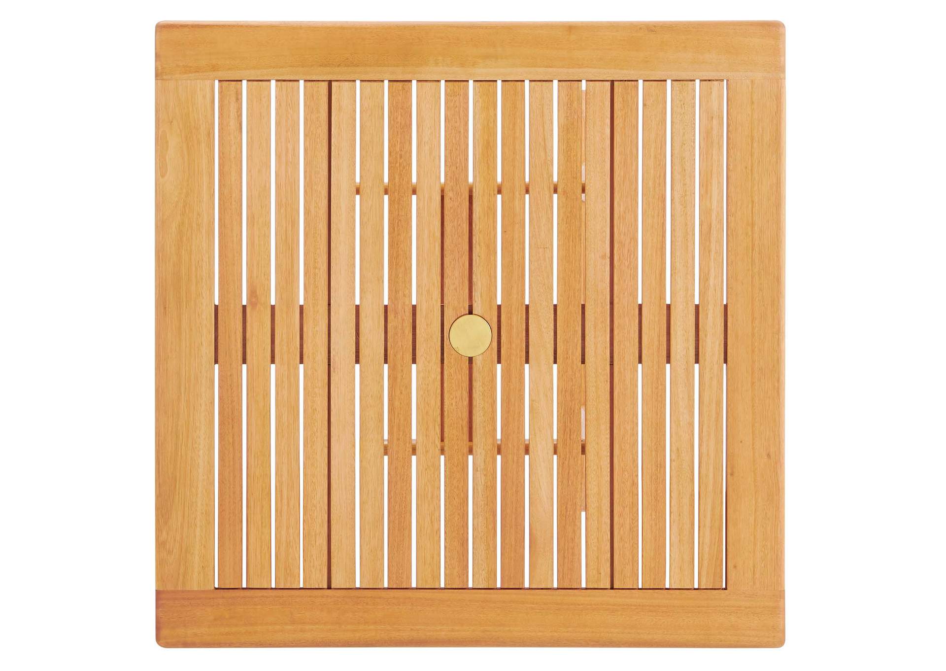Natural Hatteras 36" Square Outdoor Patio Eucalyptus Wood Dining Table,Modway