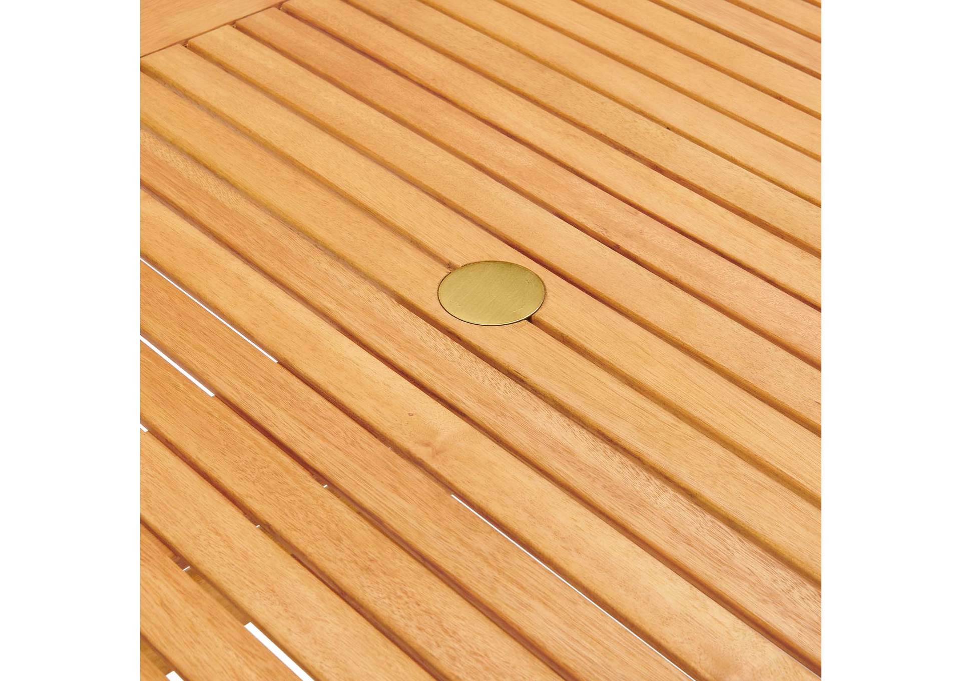 Natural Hatteras 36" Square Outdoor Patio Eucalyptus Wood Dining Table,Modway