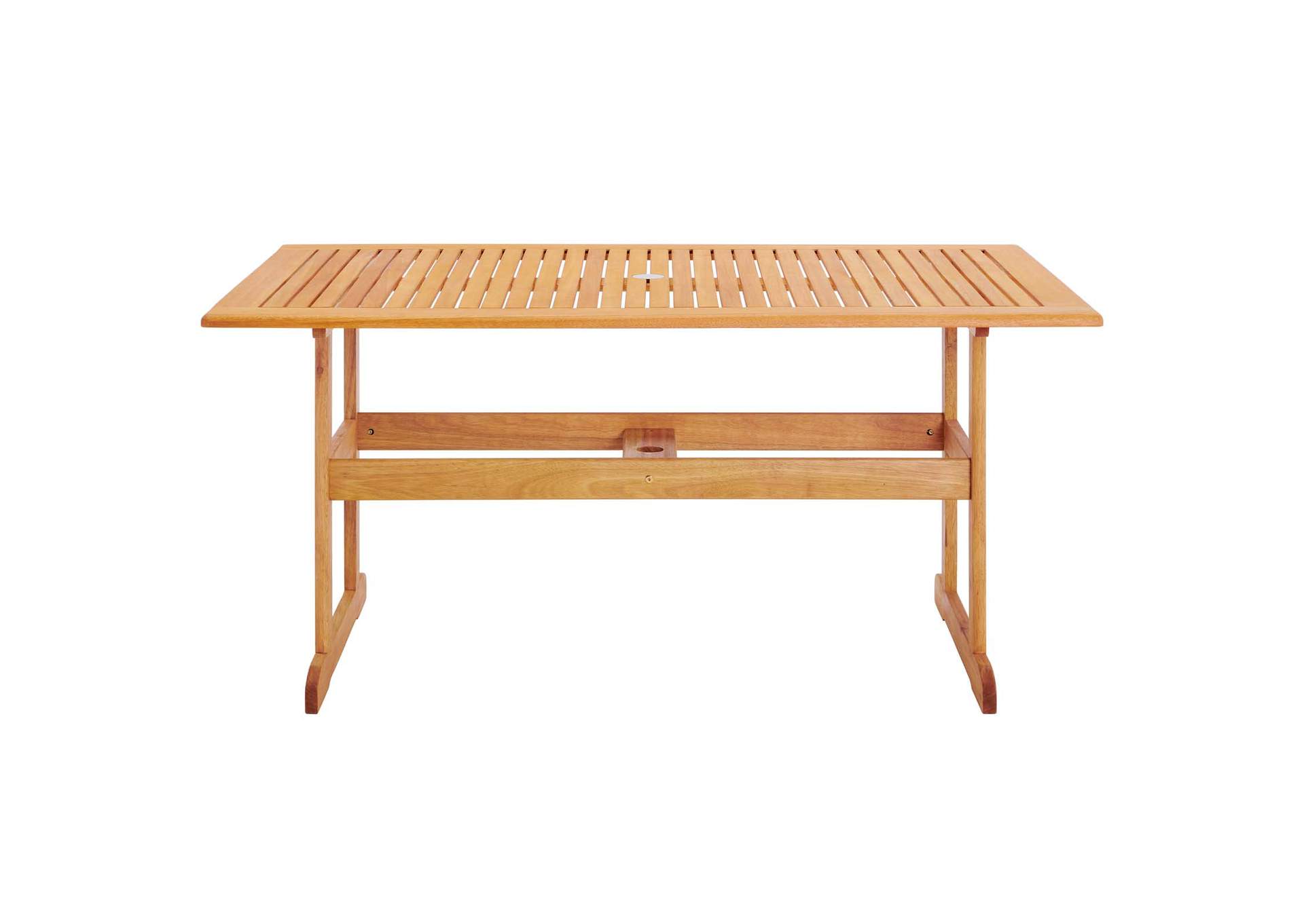 Natural Hatteras 59" Rectangle Outdoor Patio Eucalyptus Wood Dining Table,Modway