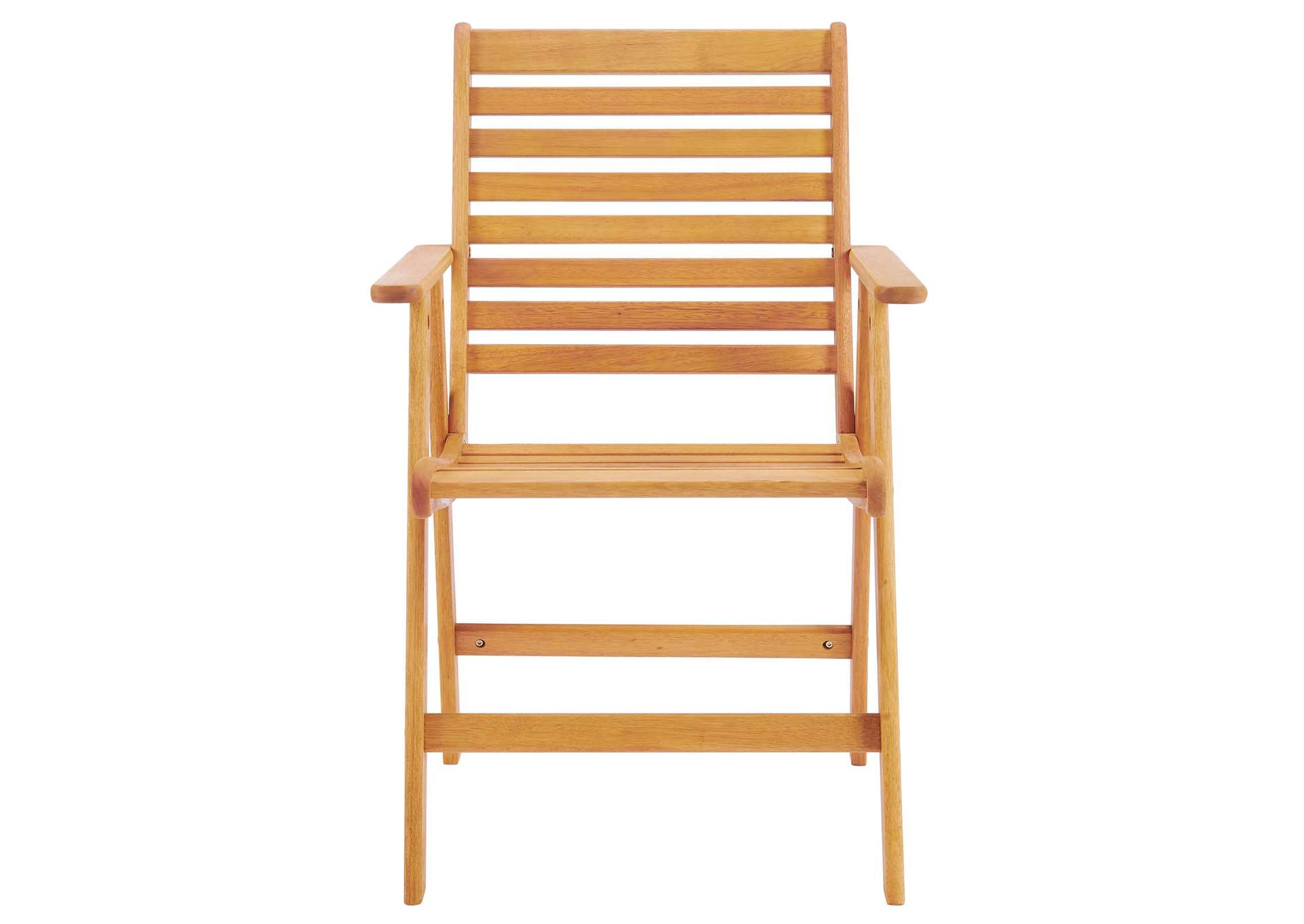 Natural Hatteras Outdoor Patio Eucalyptus Wood Arm Dining Chair,Modway