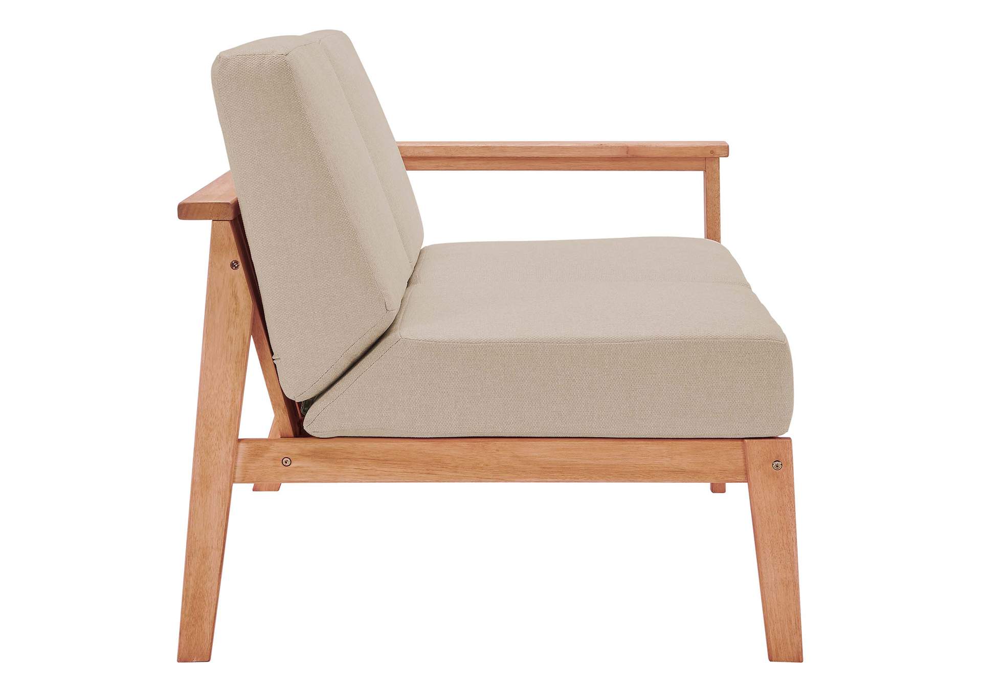 Natural Taupe Sedona Outdoor Patio Eucalyptus Wood Right-Facing Loveseat,Modway