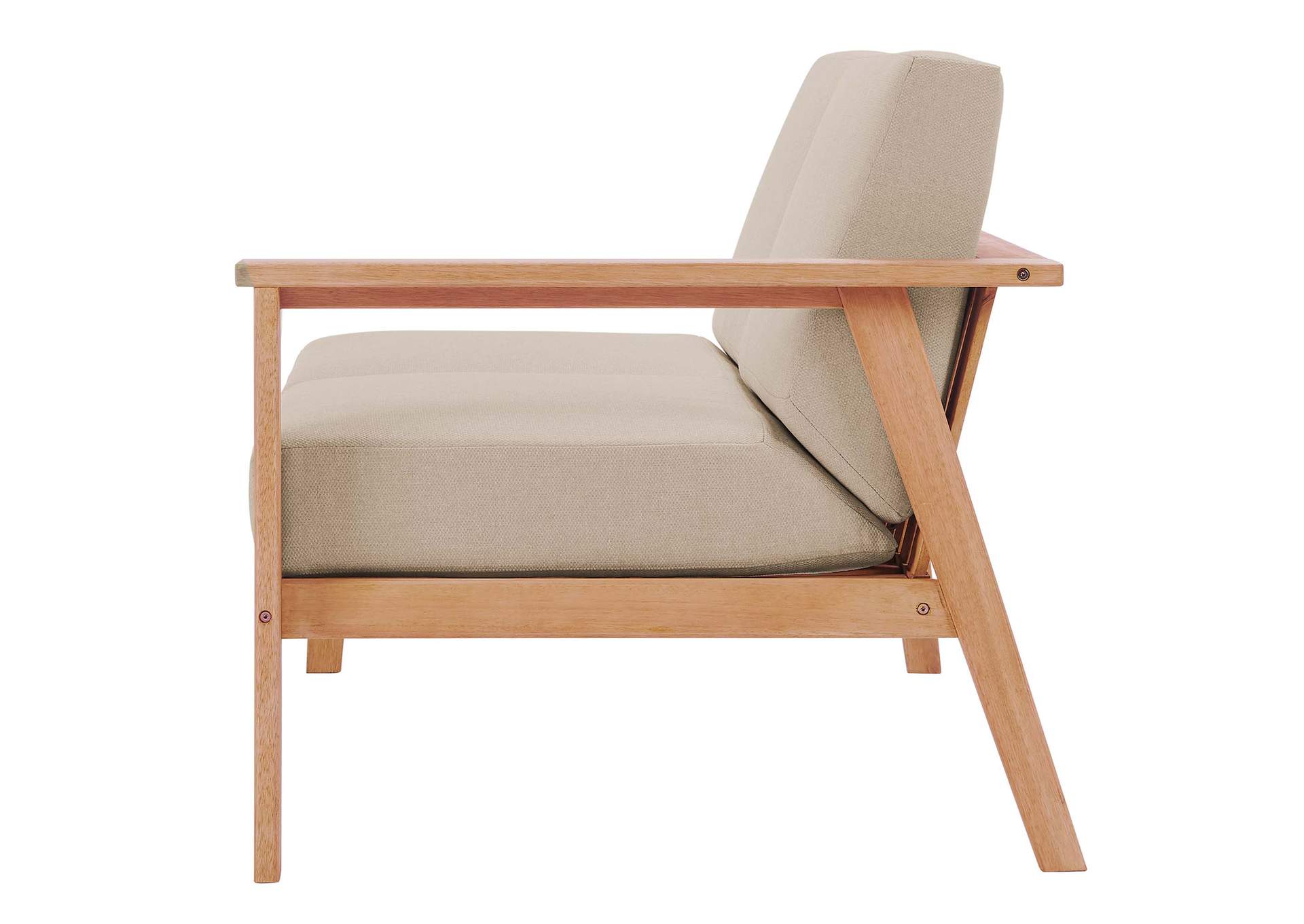 Natural Taupe Sedona Outdoor Patio Eucalyptus Wood Right-Facing Loveseat,Modway