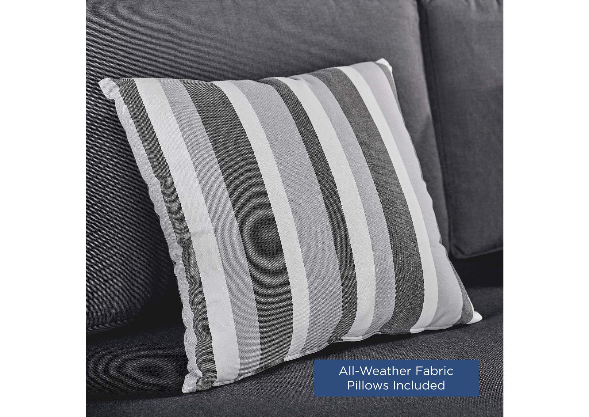 Light Gray Wiscasset Outdoor Patio Acacia Wood Loveseat,Modway