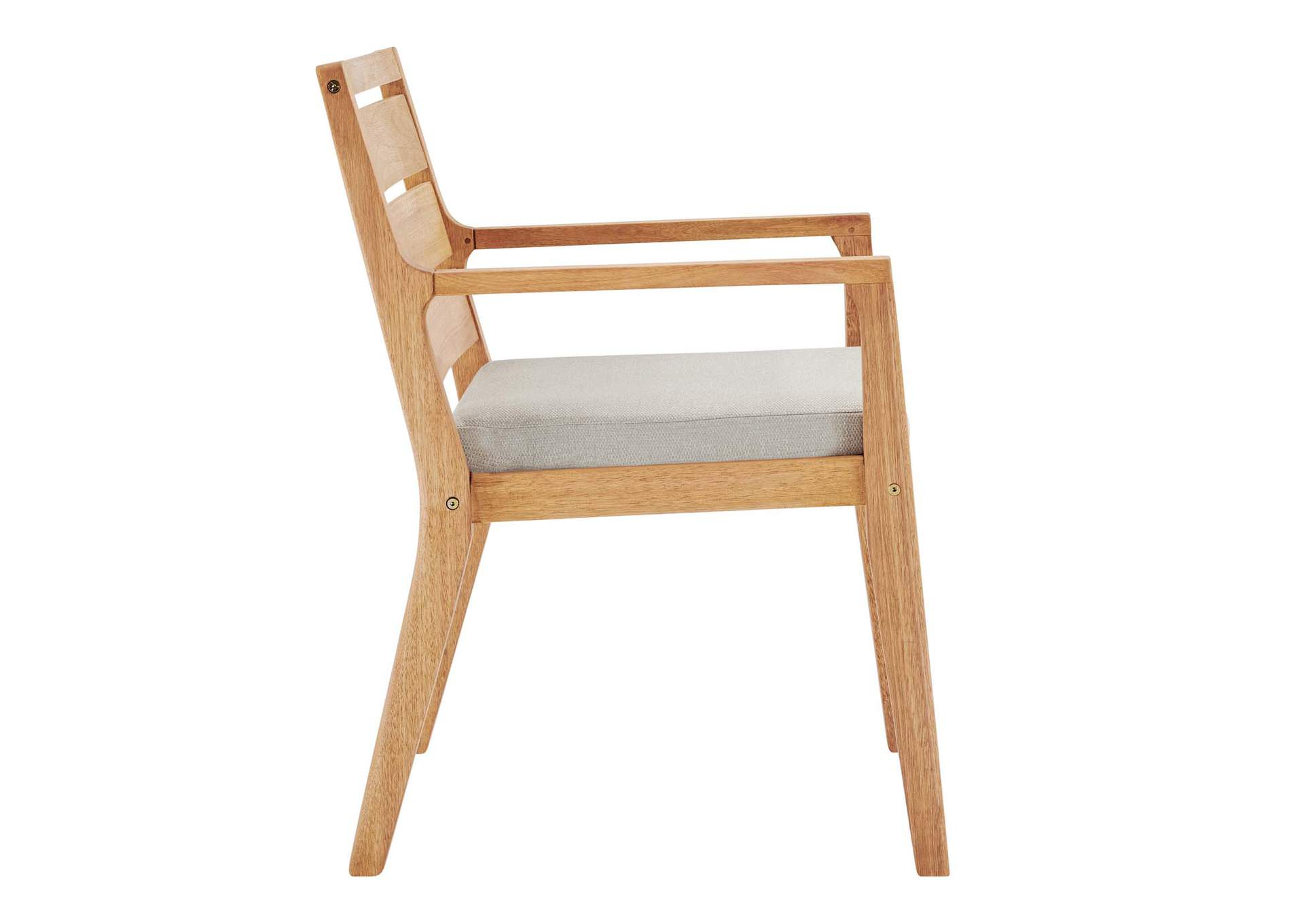 Natural Taupe Portsmouth Karri Wood Outdoor Patio Arm Dining Chair,Modway