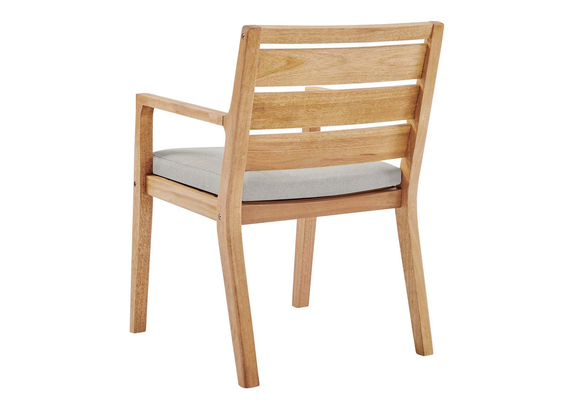 Natural Taupe Portsmouth Karri Wood Outdoor Patio Arm Dining Chair,Modway