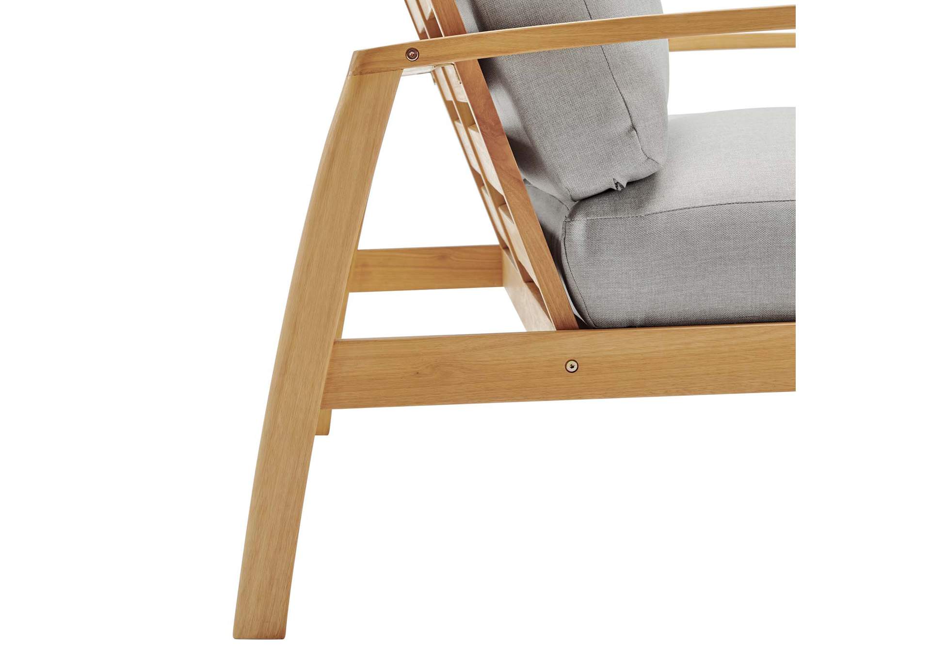 Natural Light Gray Orlean Outdoor Patio Eucalyptus Wood Loveseat,Modway