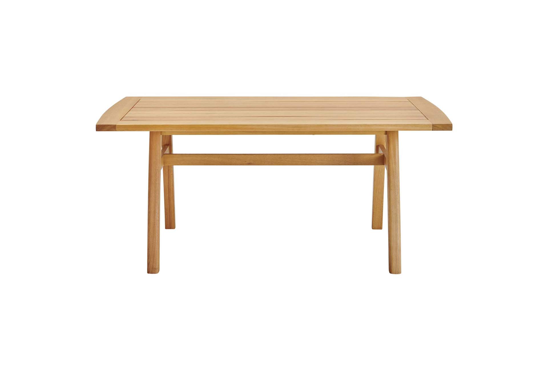 Natural Orlean 57" Outdoor Patio Eucalyptus Wood Dining Table,Modway