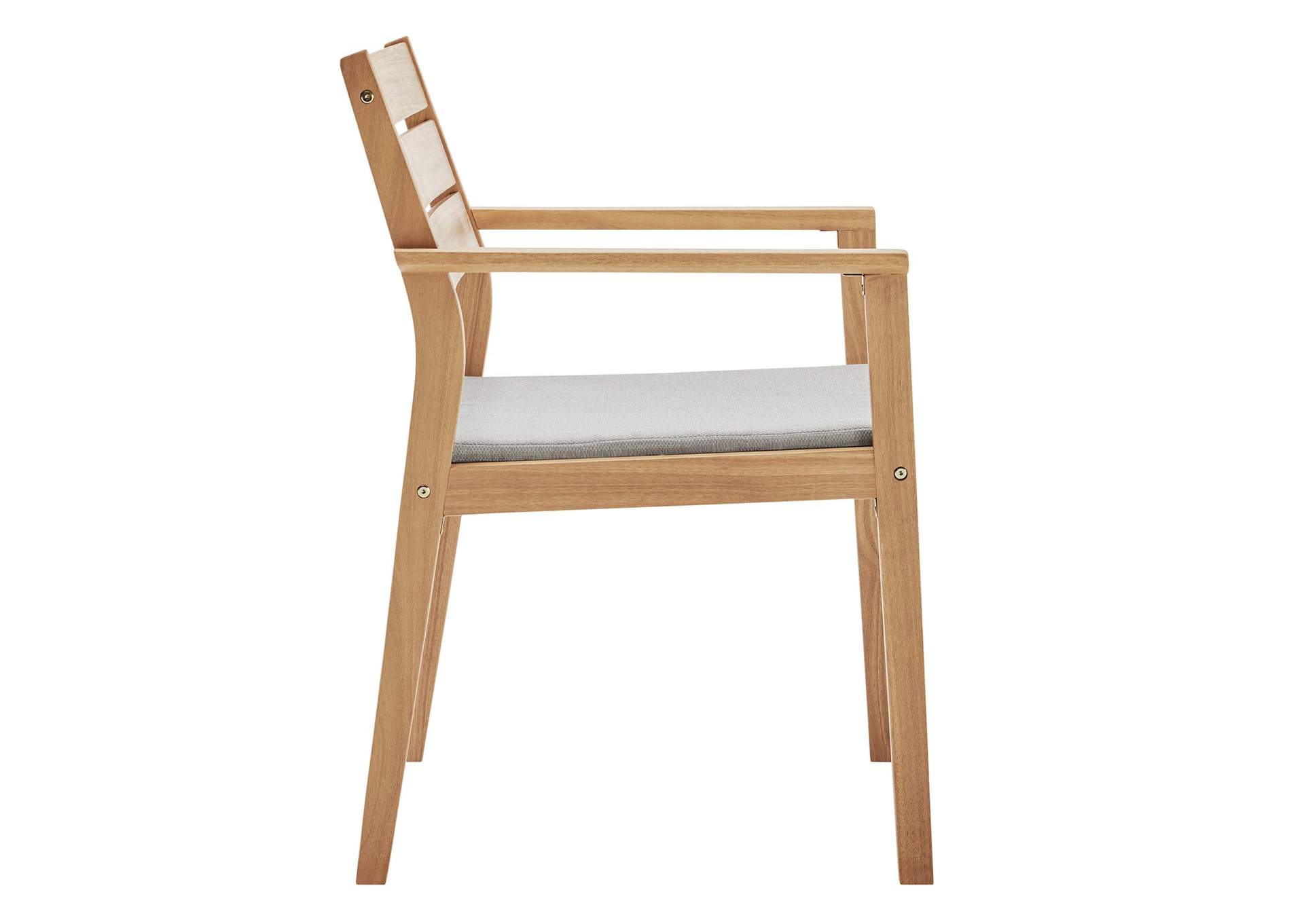 Natural Taupe Viewscape Outdoor Patio Ash Wood Arm Dining Chair,Modway