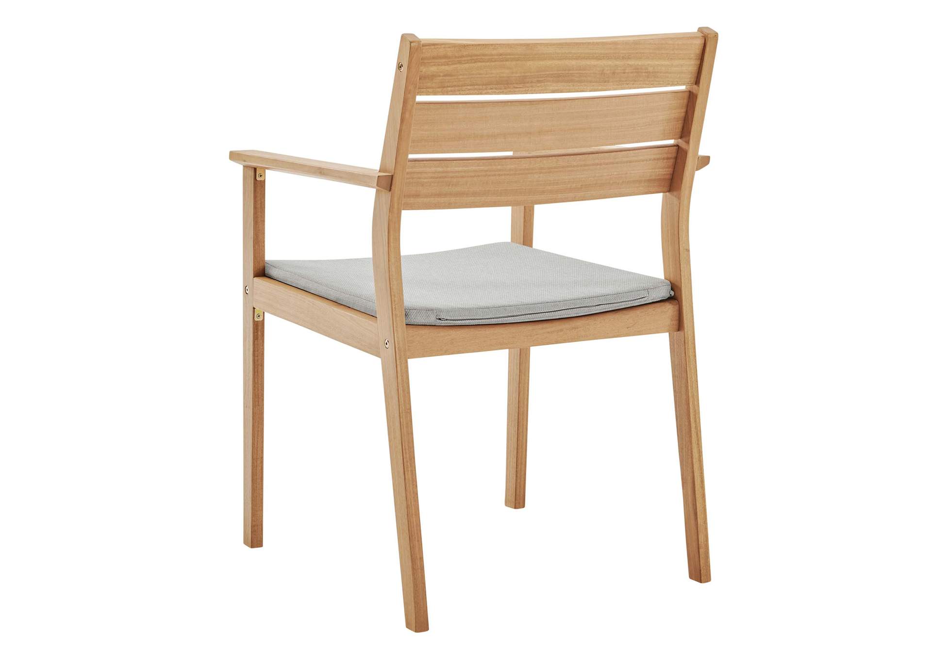 Natural Taupe Viewscape Outdoor Patio Ash Wood Arm Dining Chair,Modway