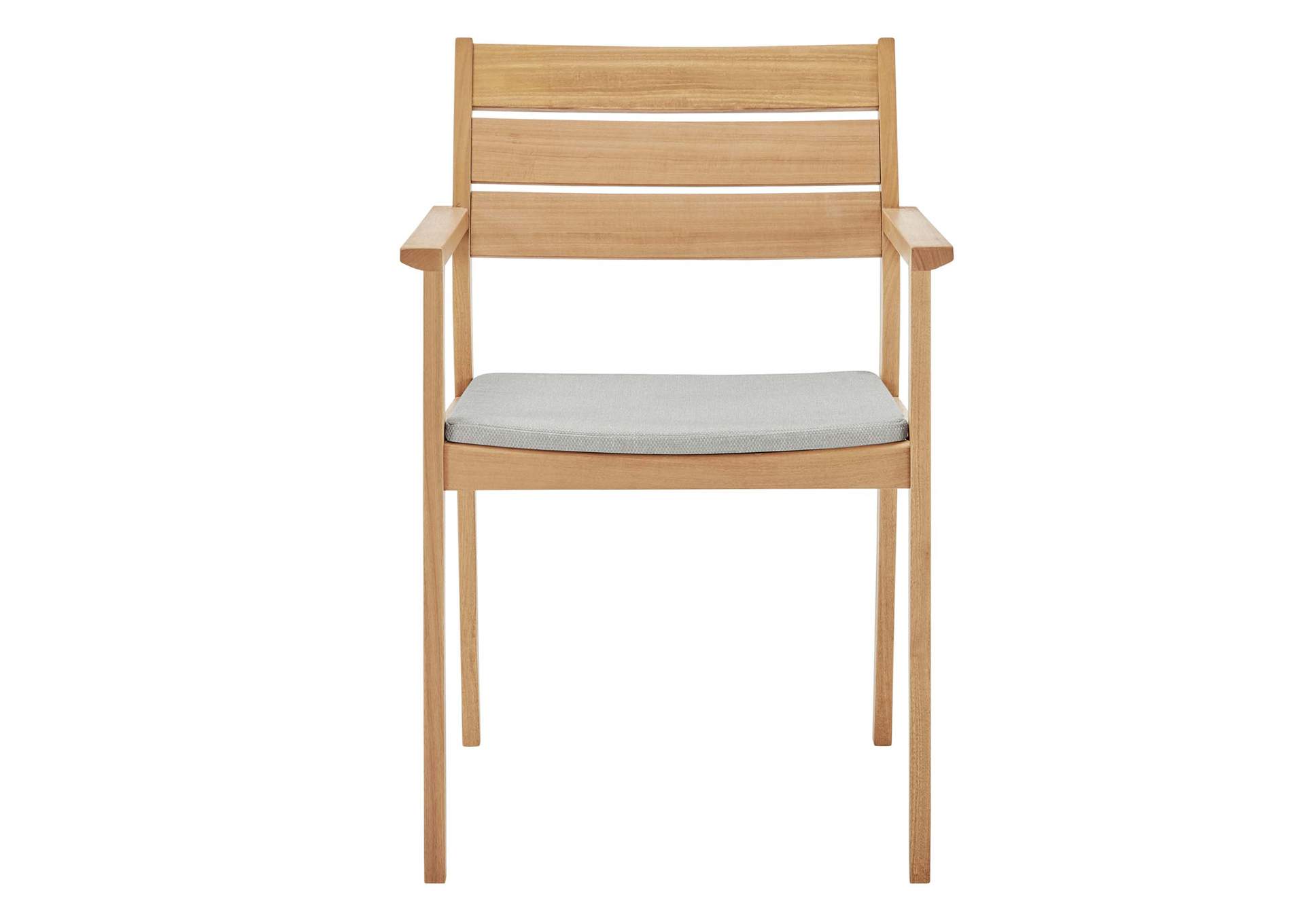Natural Taupe Viewscape Outdoor Patio Ash Wood Arm Dining Chair,Modway
