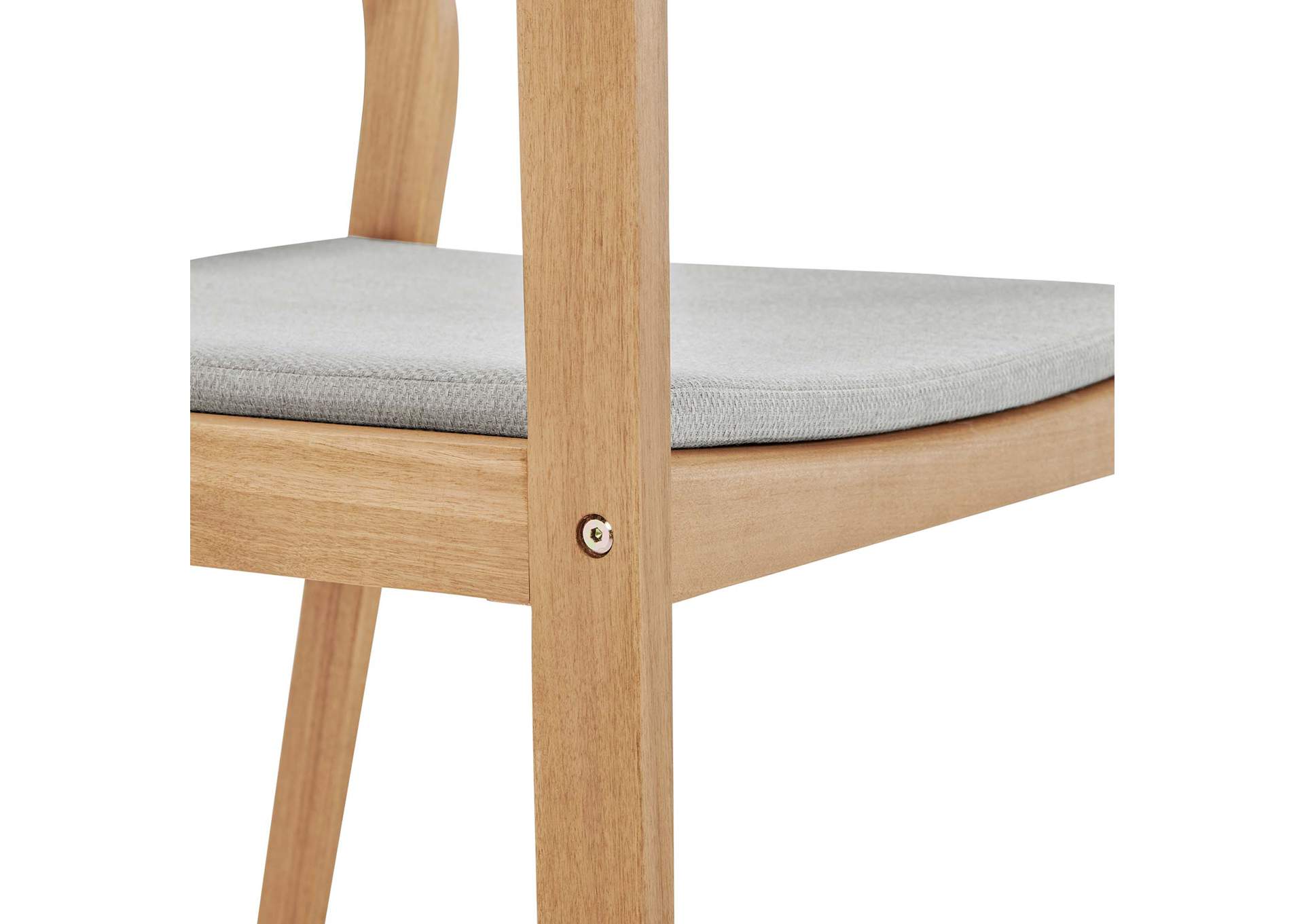 Natural Taupe Viewscape Outdoor Patio Ash Wood Arm Dining Chair,Modway