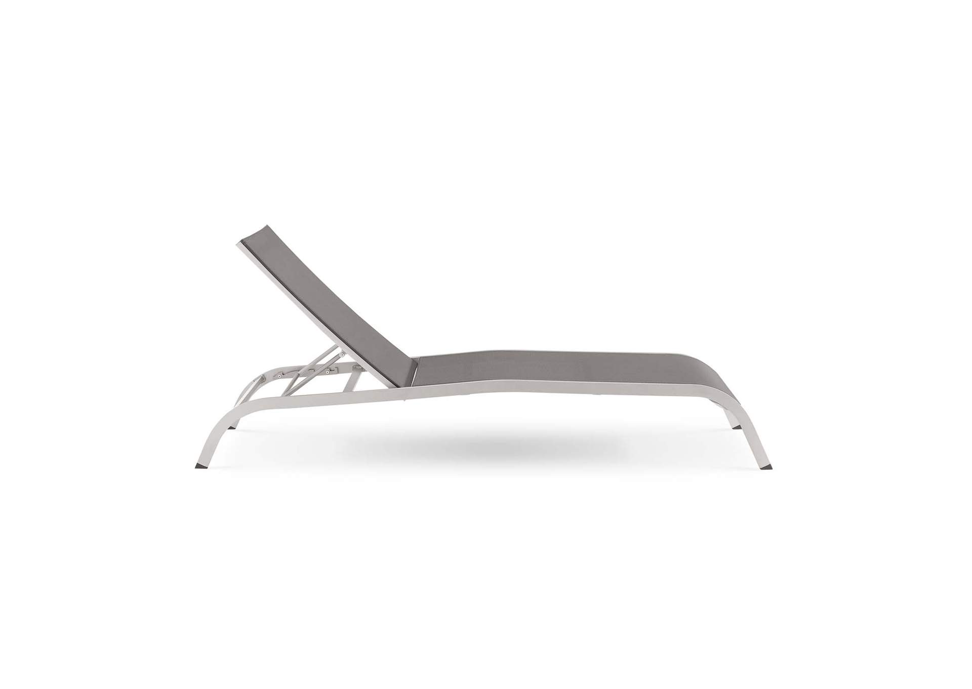 Gray Savannah Mesh Chaise Outdoor Patio Aluminum Lounge Chair,Modway