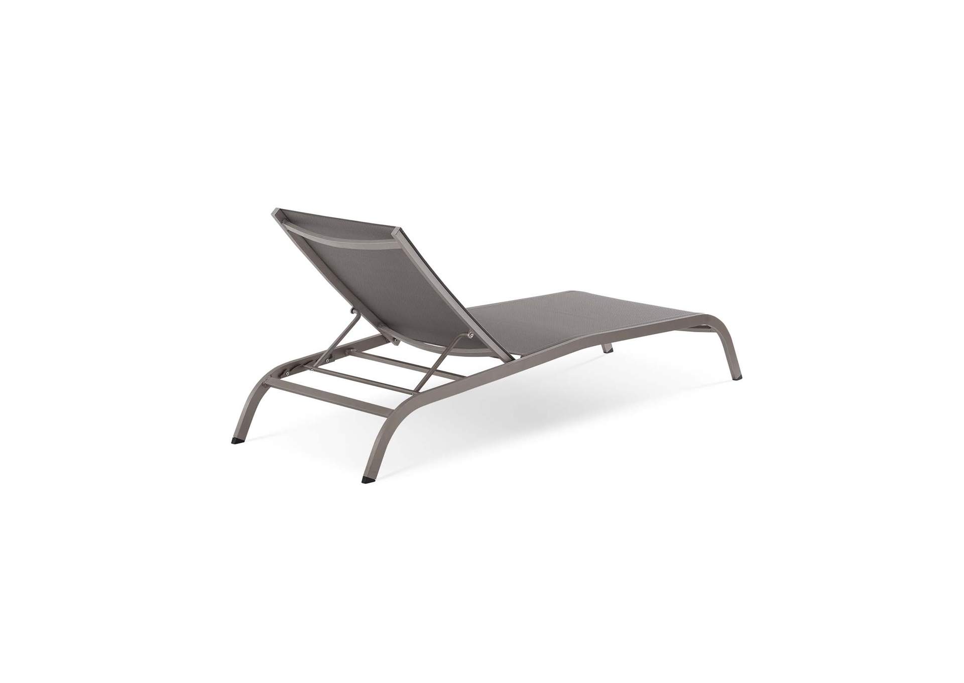 Gray Savannah Mesh Chaise Outdoor Patio Aluminum Lounge Chair,Modway