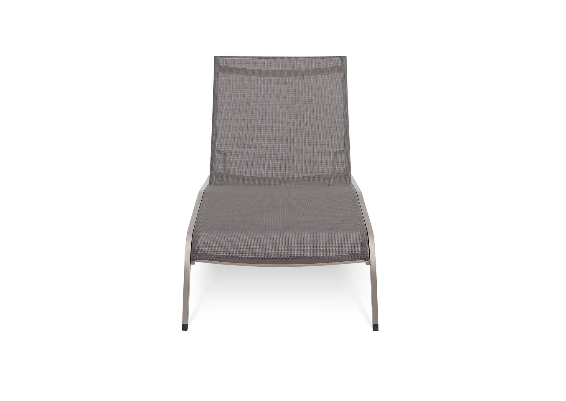 Gray Savannah Mesh Chaise Outdoor Patio Aluminum Lounge Chair,Modway