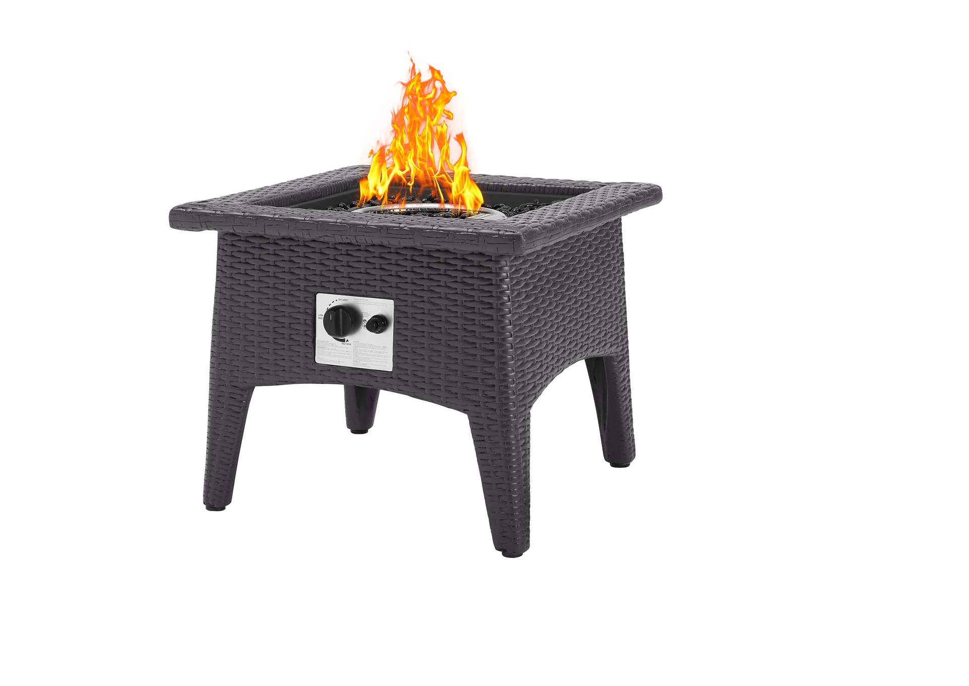 Espresso Turquois Convene 3 Piece Set Outdoor Patio with Fire Pit,Modway