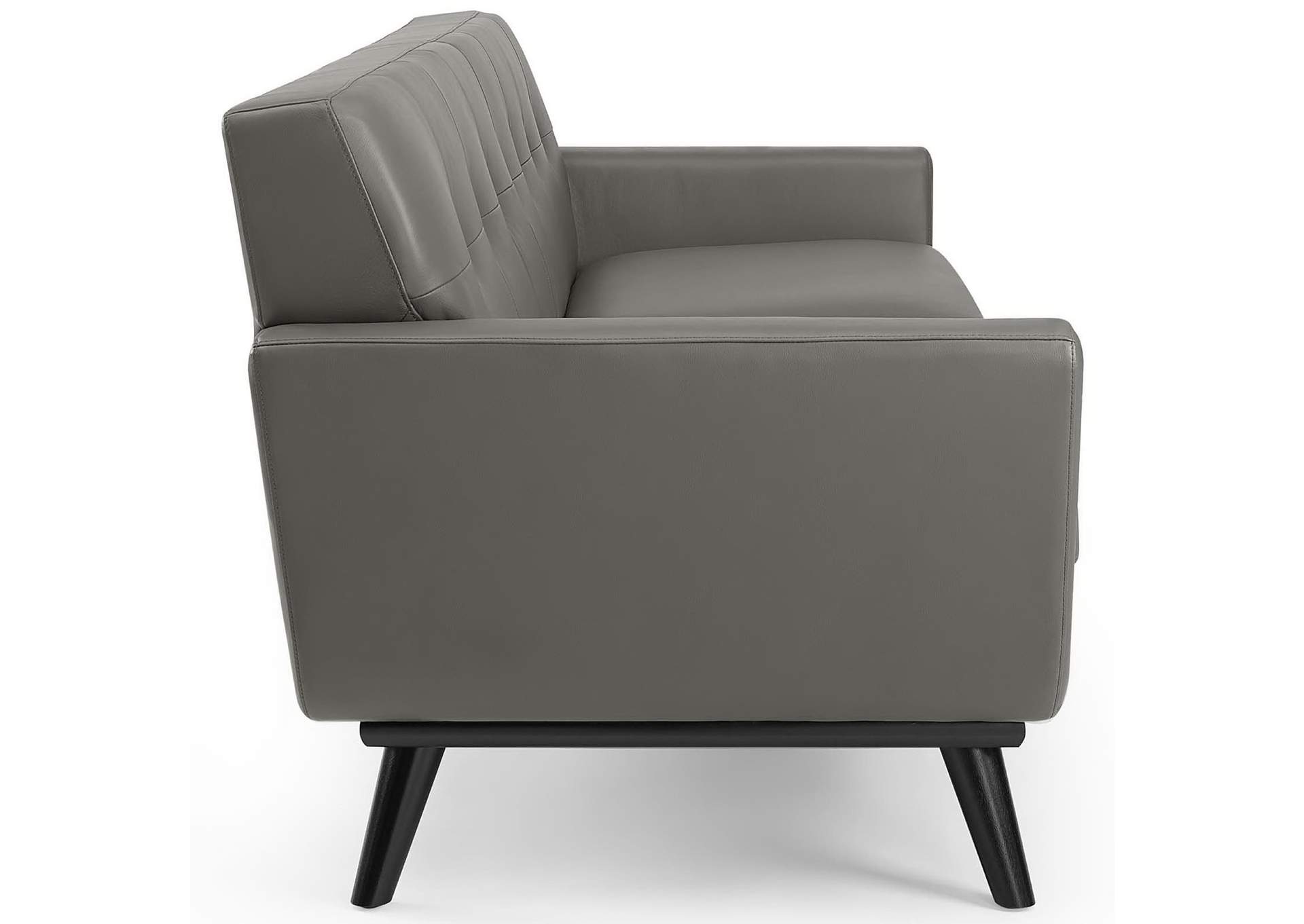 Gray Engage Top-Grain Leather Living Room Lounge Sofa,Modway