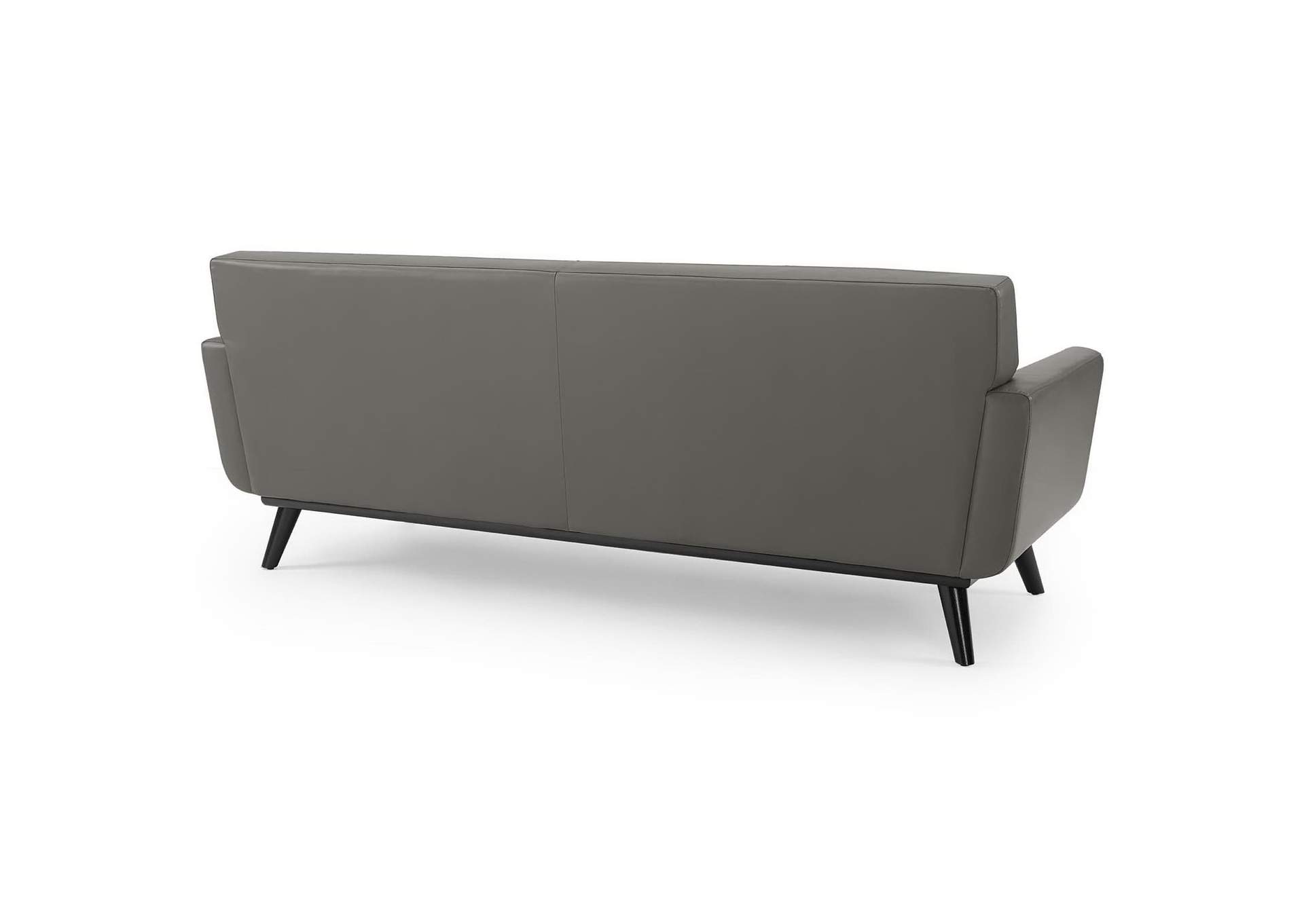 Gray Engage Top-Grain Leather Living Room Lounge Sofa,Modway