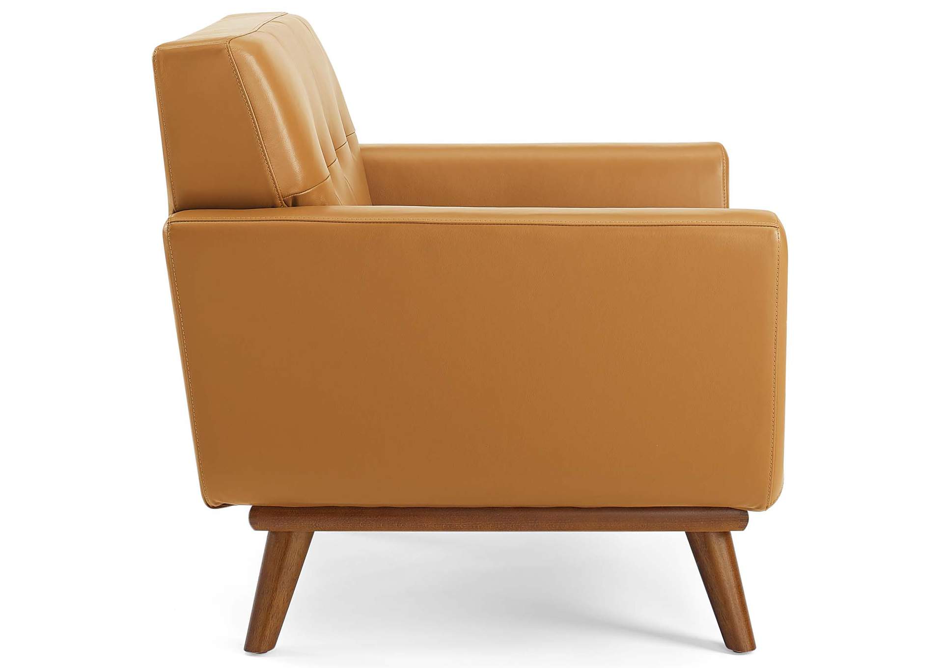 Tan Engage Top-Grain Leather Living Room Lounge Accent Armchair,Modway