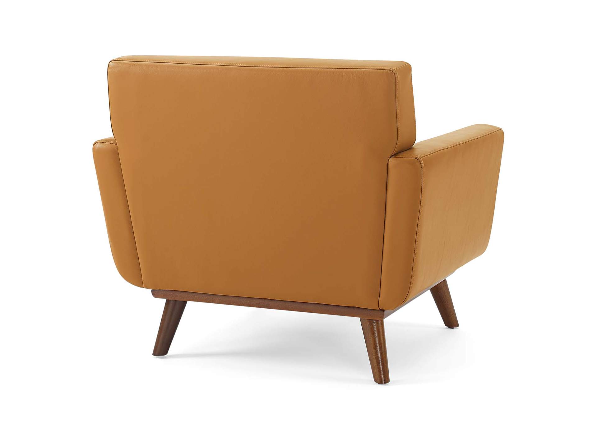 Tan Engage Top-Grain Leather Living Room Lounge Accent Armchair,Modway