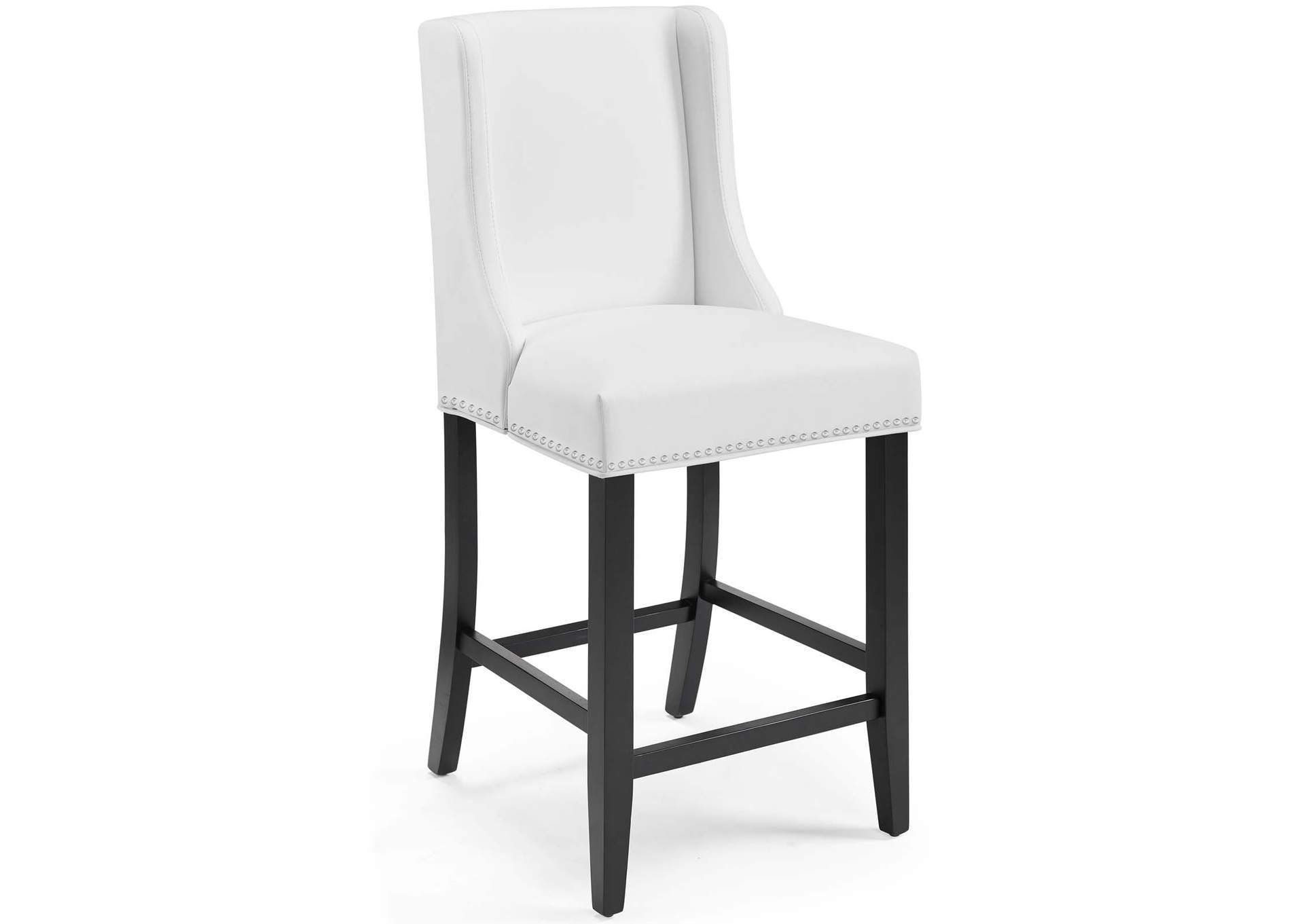White Baron Faux Leather Counter Stool,Modway