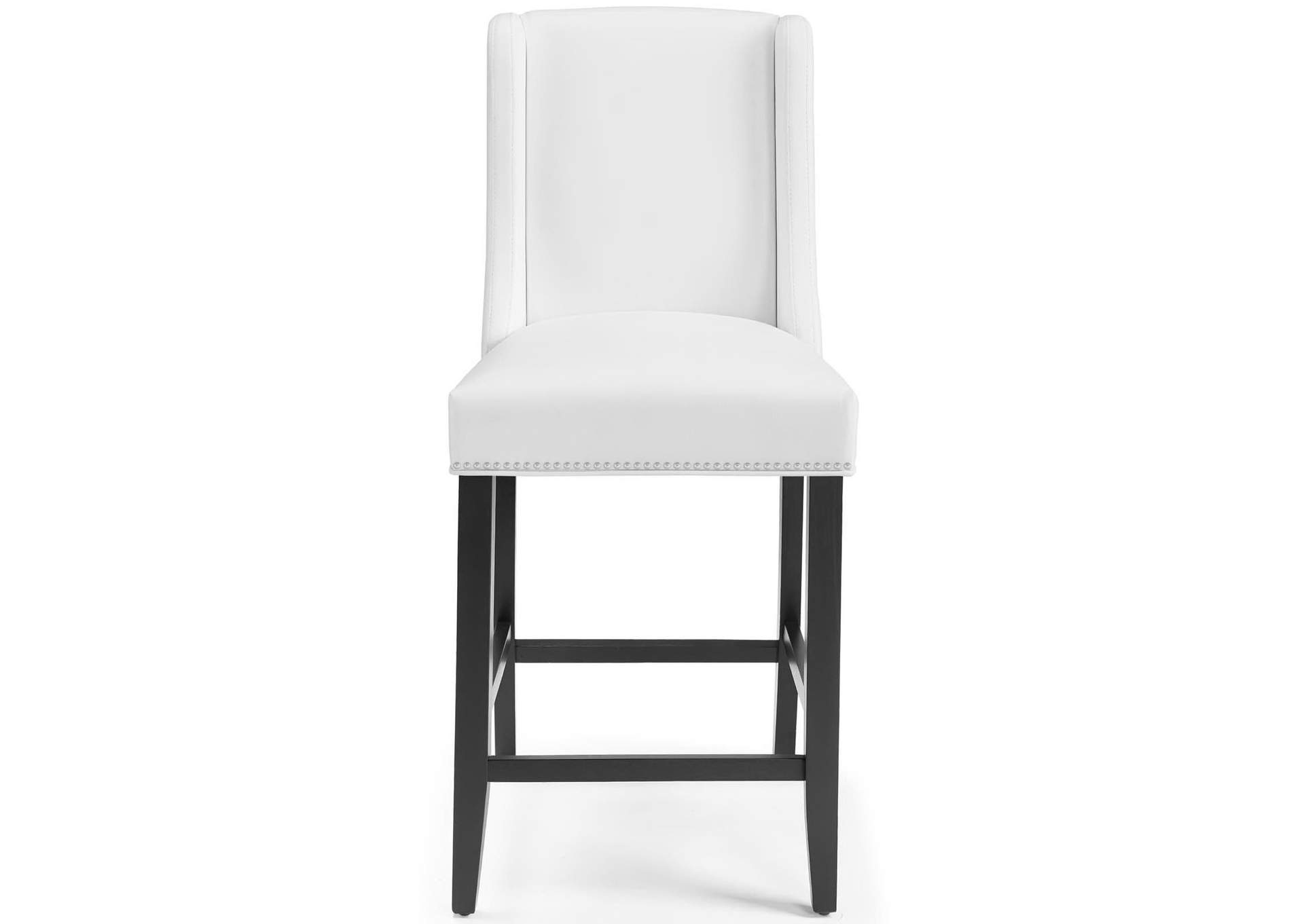 White Baron Faux Leather Counter Stool,Modway