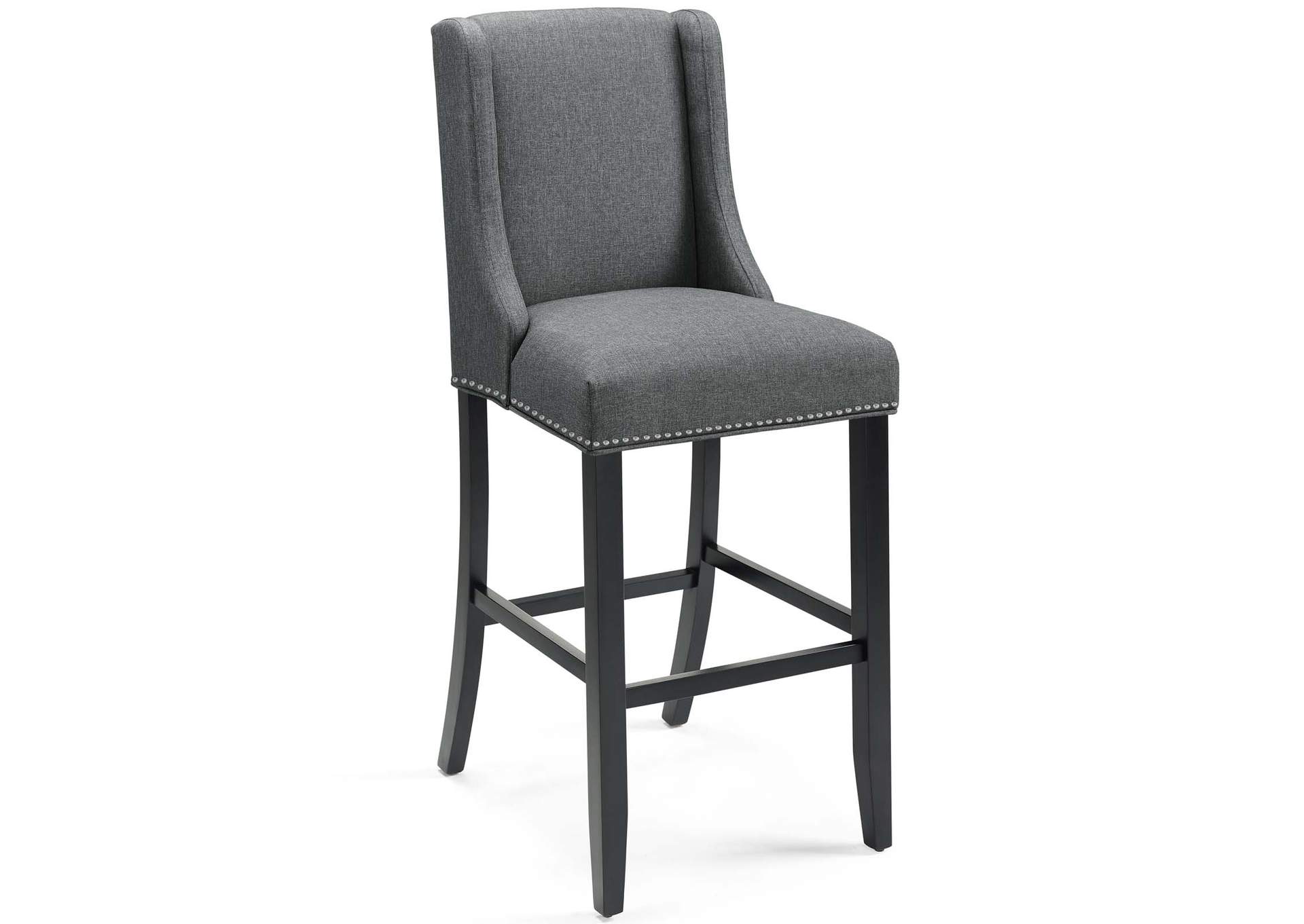 Gray Baron Upholstered Fabric Bar Stool,Modway