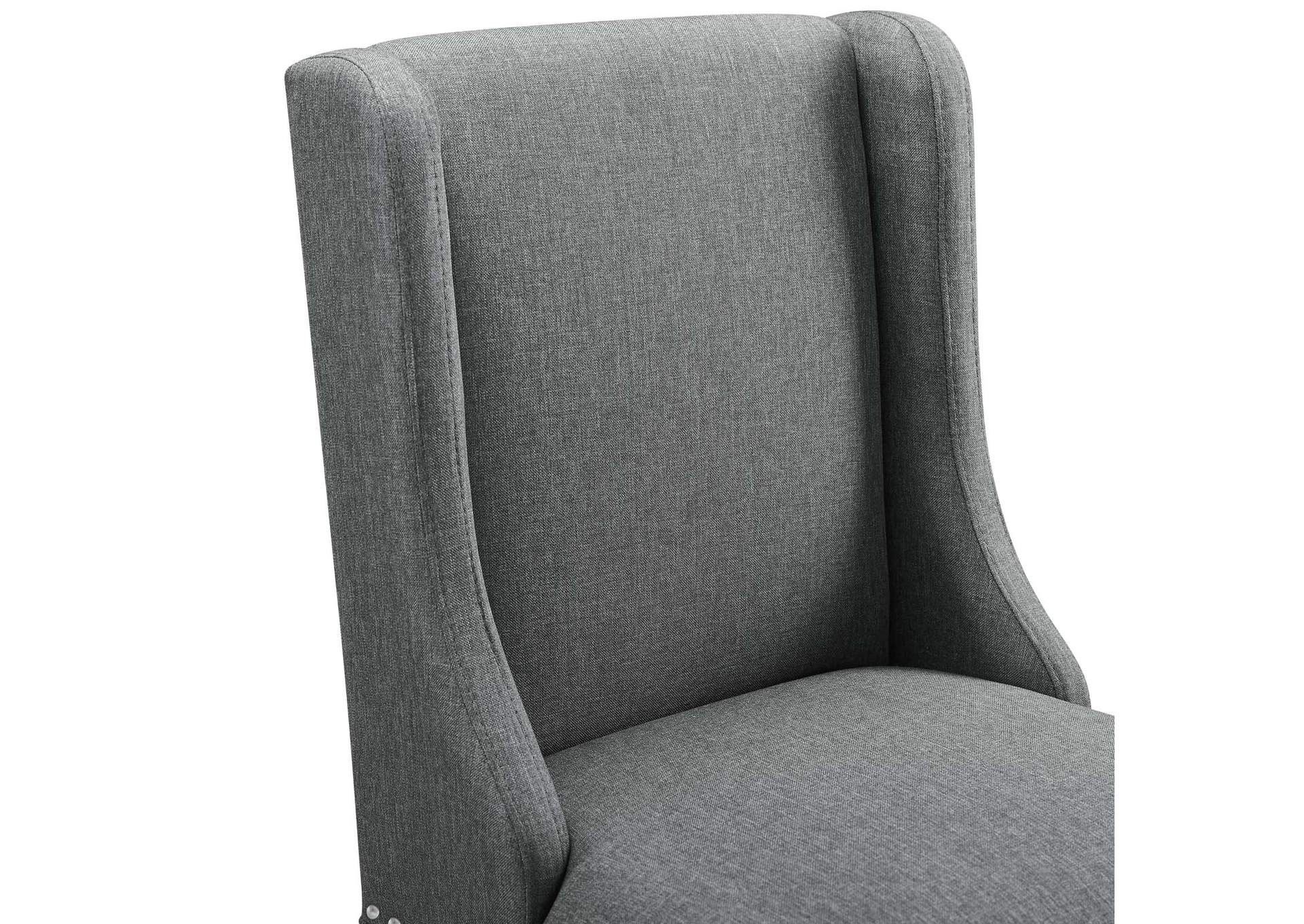 Gray Baron Upholstered Fabric Bar Stool,Modway