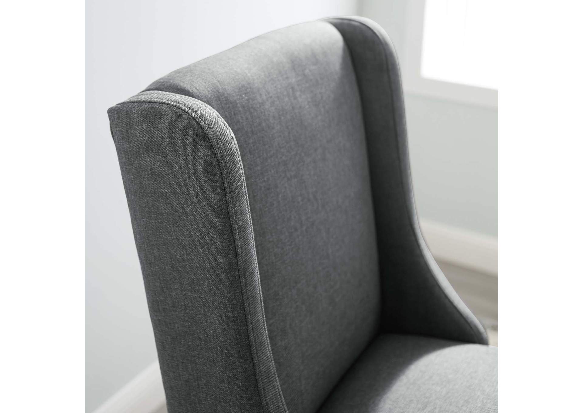 Gray Baron Upholstered Fabric Bar Stool,Modway