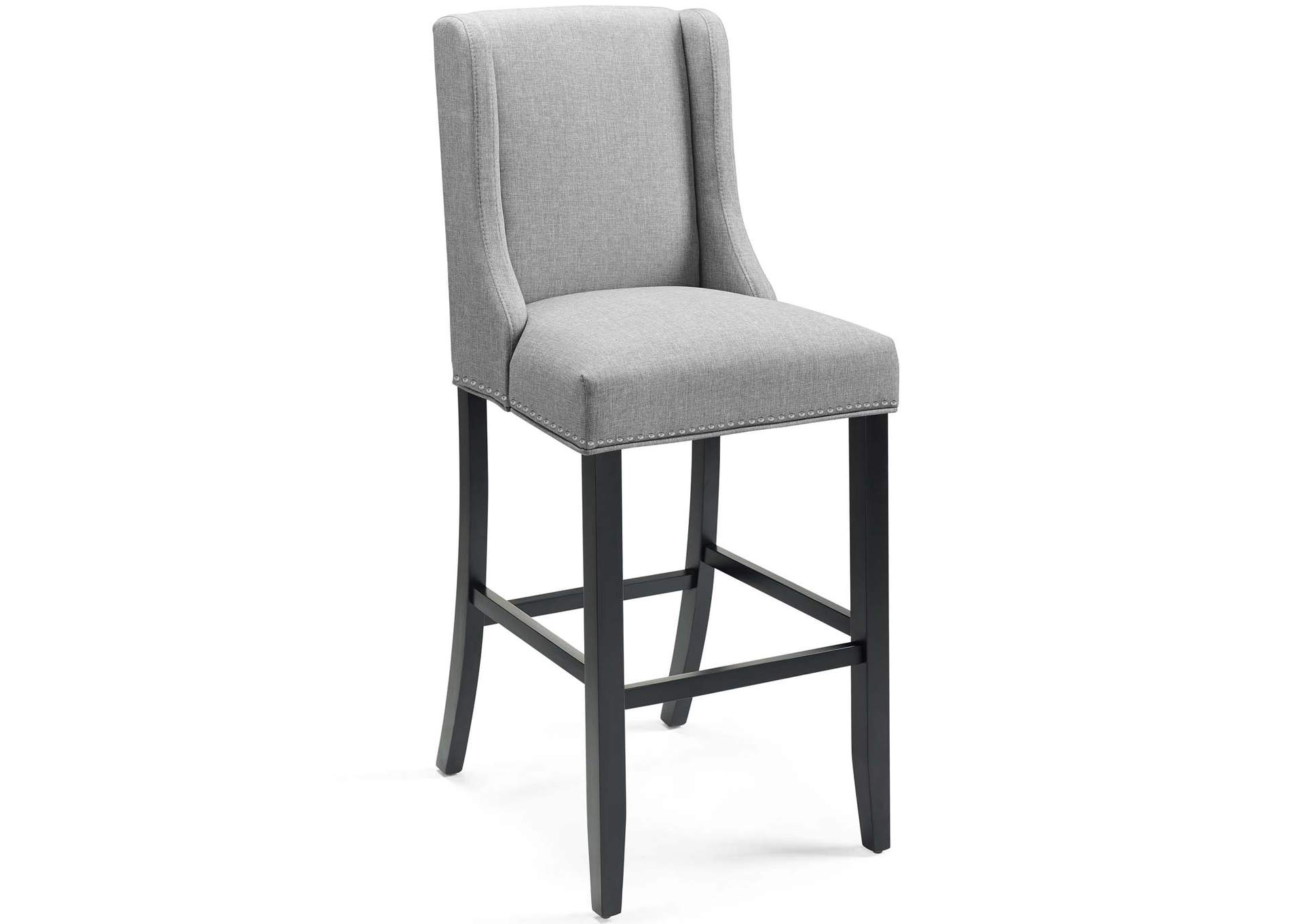 Light Gray Baron Upholstered Fabric Bar Stool,Modway